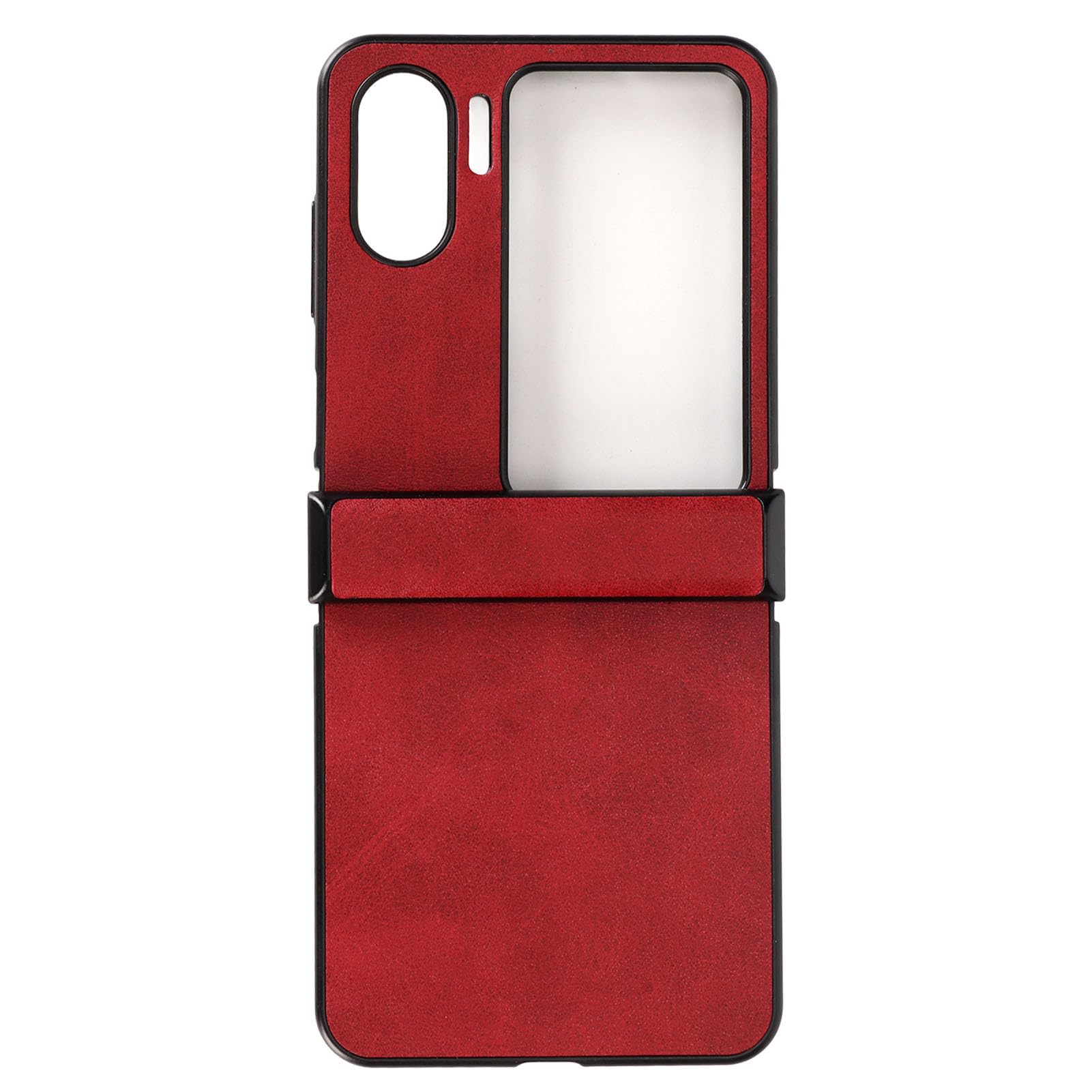 Cocoarm Fodera in Similpelle a Conchiglia per Oppo Find N2 Flip (rosso)