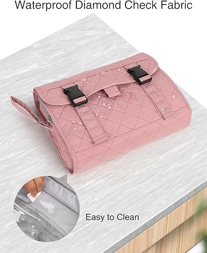 Miniatura 3 de Relavel Neceser colgante para hombres y mujeres para viajar, 001-Rosa claro, Neceser colgante para mujer