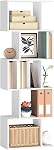 VASAGLE CUSTOS Collection - 6 Shelf Bookcase, S-Shaped Tall Bookshelf, Wood Display Shelf, Book Organizer, 27.6 x 9.5 x 75.4 Inch, Rustic Brown, for Living Room, Office, Rustic Brown ULBC61BXV1