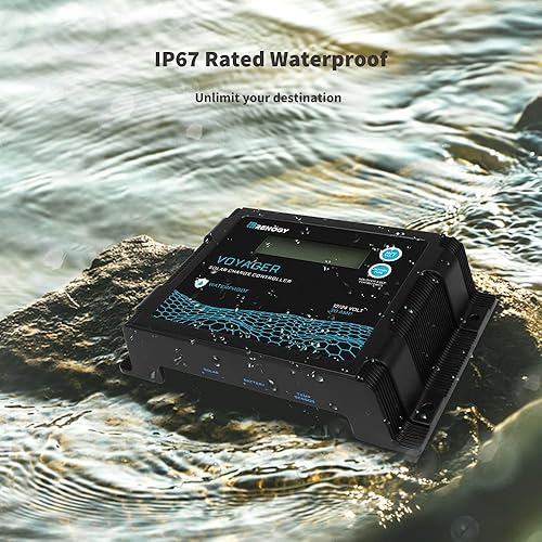 Miniatura 3 de Renogy Voyager 20A 12V24V PWM - Controlador de carga solar impermeable y montaje en panel solar, soportes Z de aluminio ligero sin corrosión