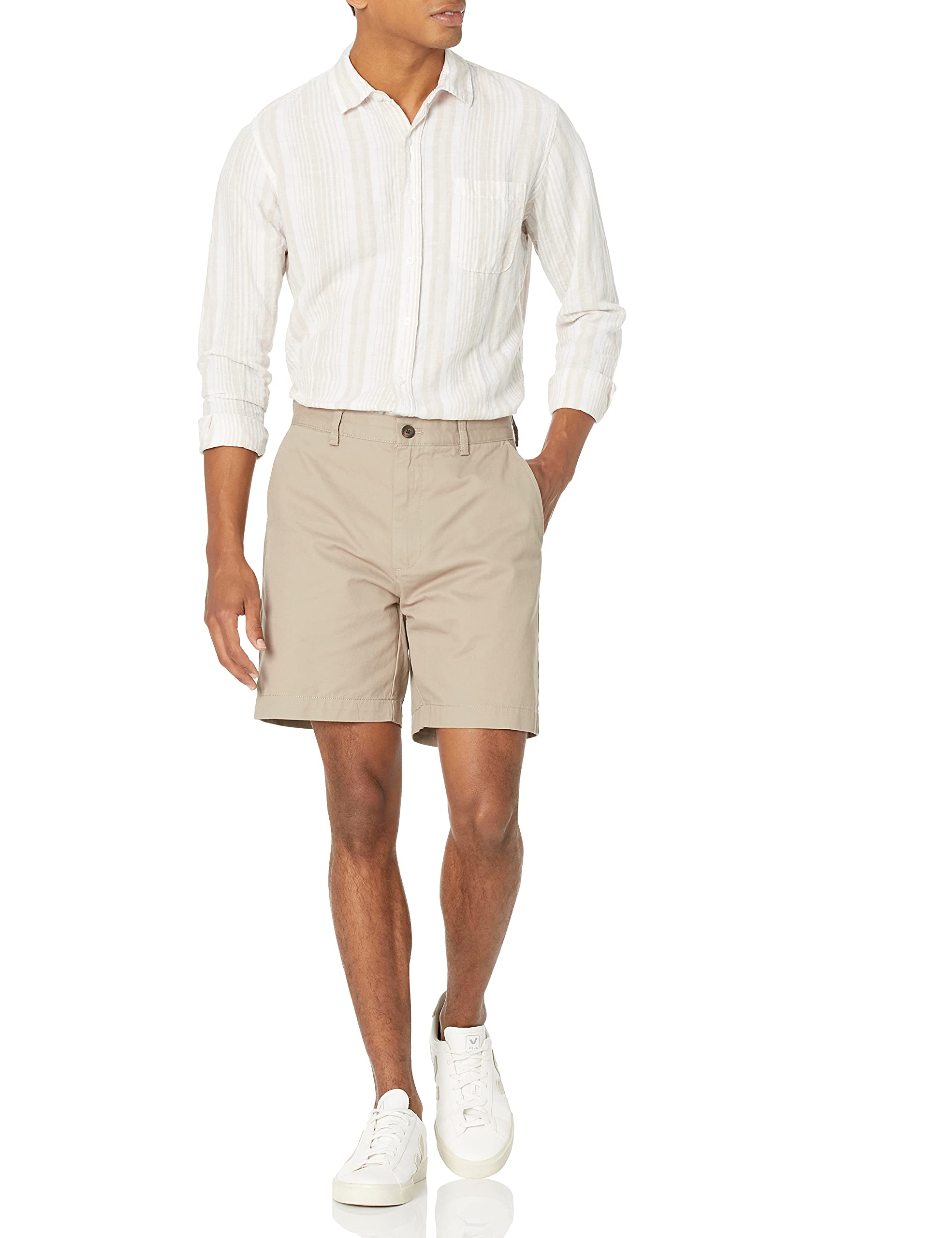 Amazon Essentials Men's Classic-Fit 7" Short, Khaki Brown, 34