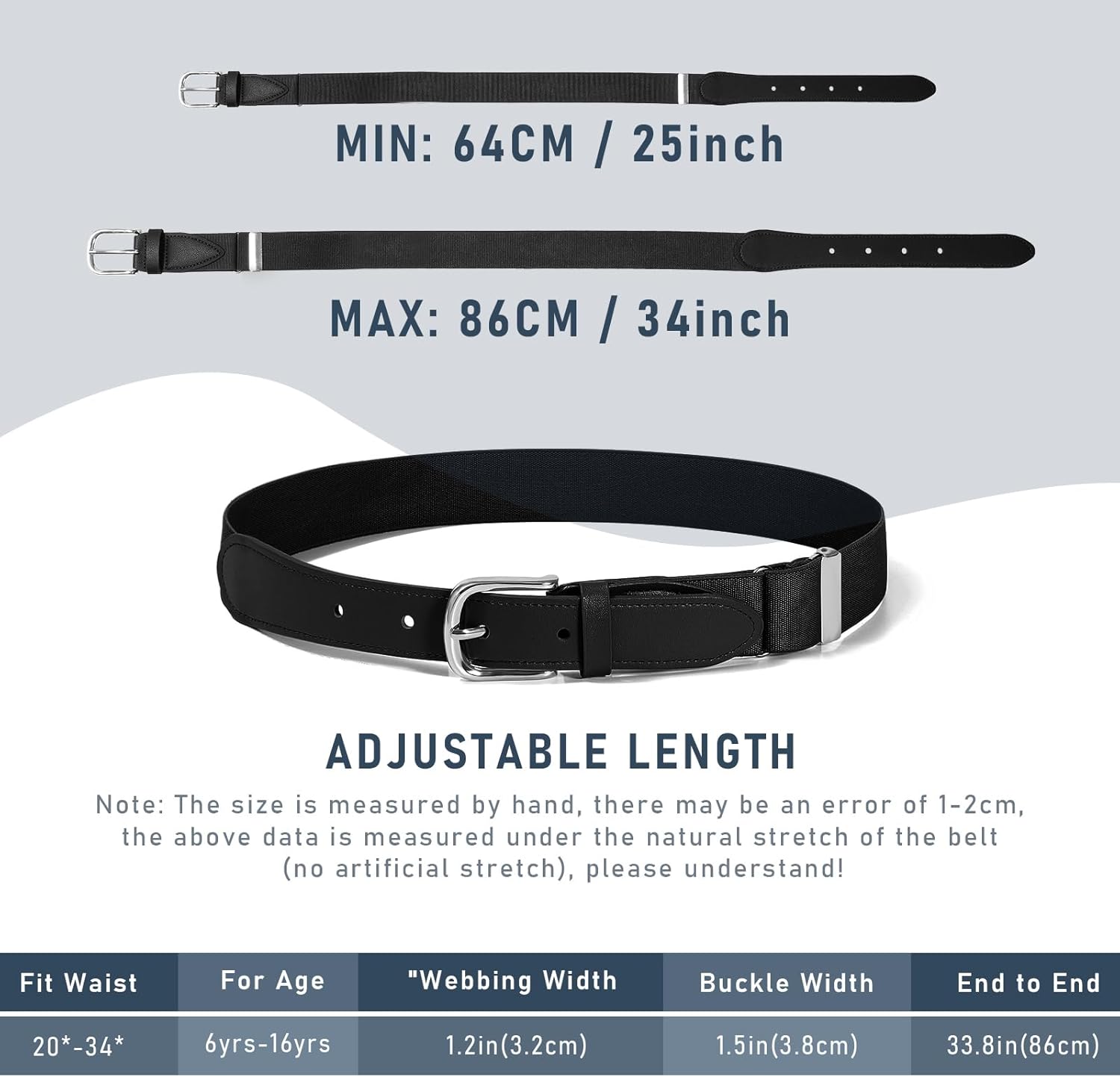 Cintura Elastica Per Bambini Regolabile - 7 Color Per Ragazzi E Ragazze, Ideale Per Sport E Quotidiano - Foto 2