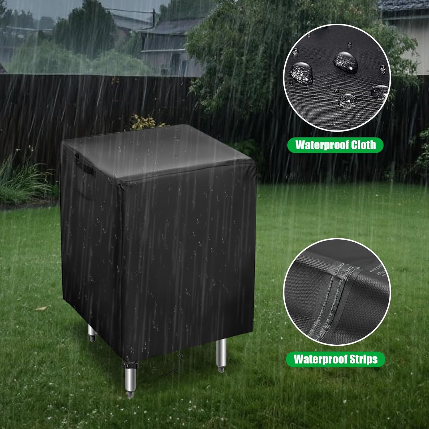 Outdoor Prep Table Cover, 24 Inch Waterproof Stainless Steel Prep Cart Table Cover, Patio kitchen Grill Bbq Food Prep Table Cover - 24 x 18 x 34 Inch