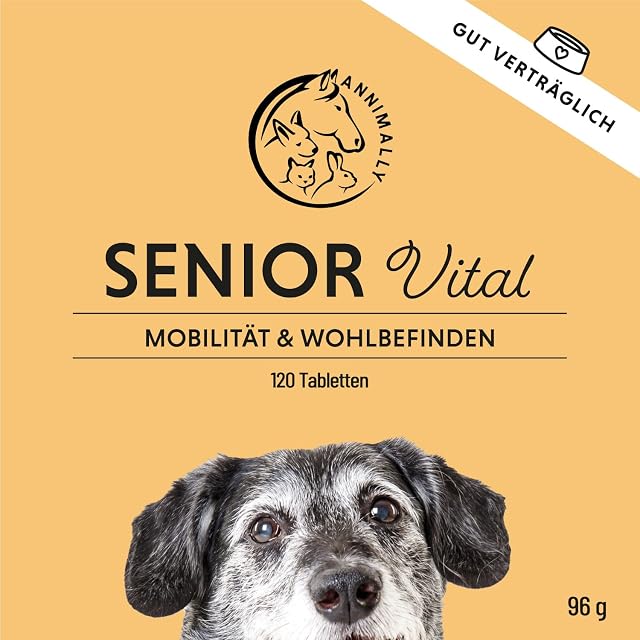 Foto 7 de 7 de Annimally Senior Vital 120 Comprimidos Articulares para Perros con MSM, Jengibre, Incienso, Spirulina
