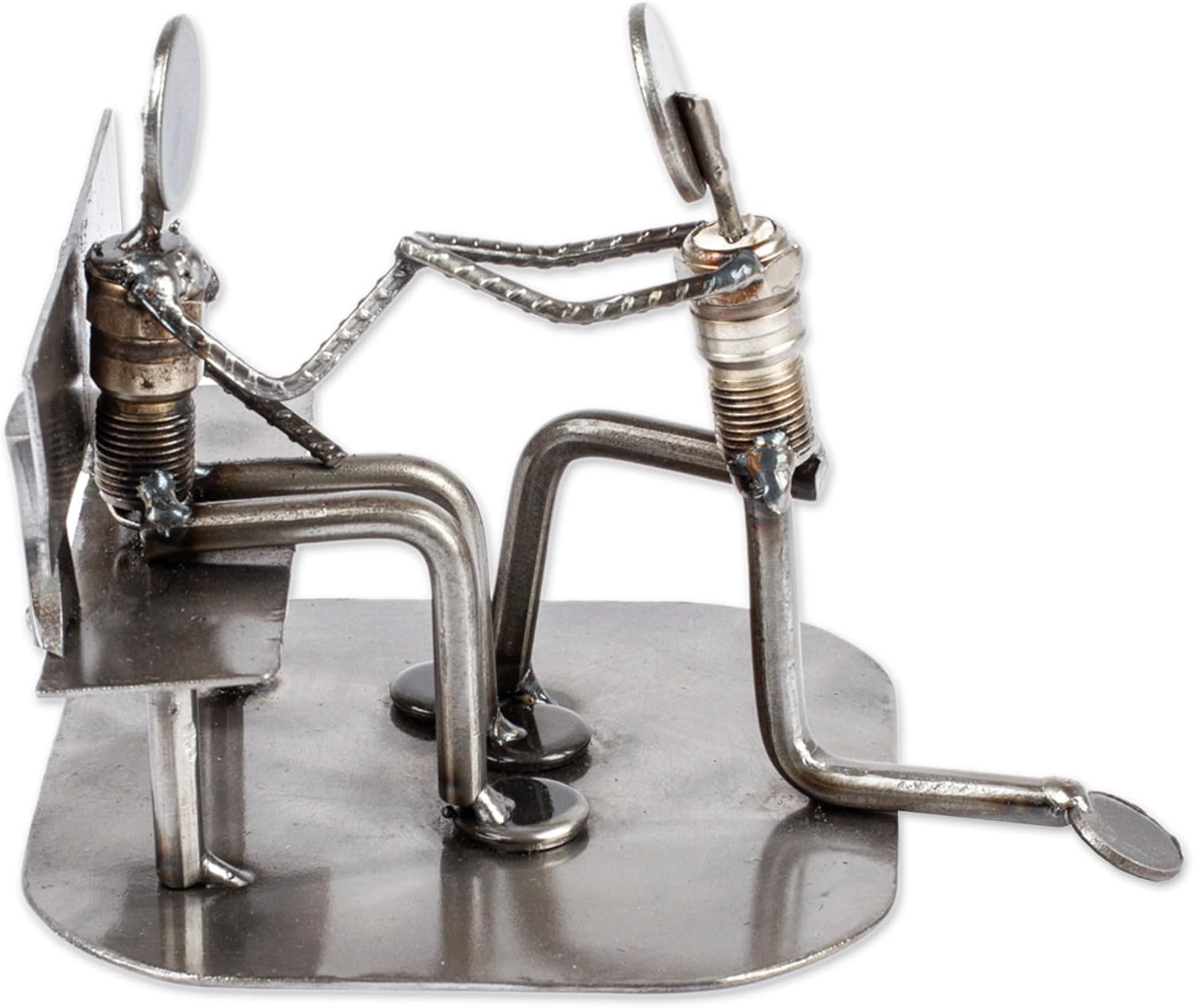 NOVICA Metallic Romantic Recycled Metal Auto Parts Sculpture, 5" Tall, 'Will You Marry Me?'