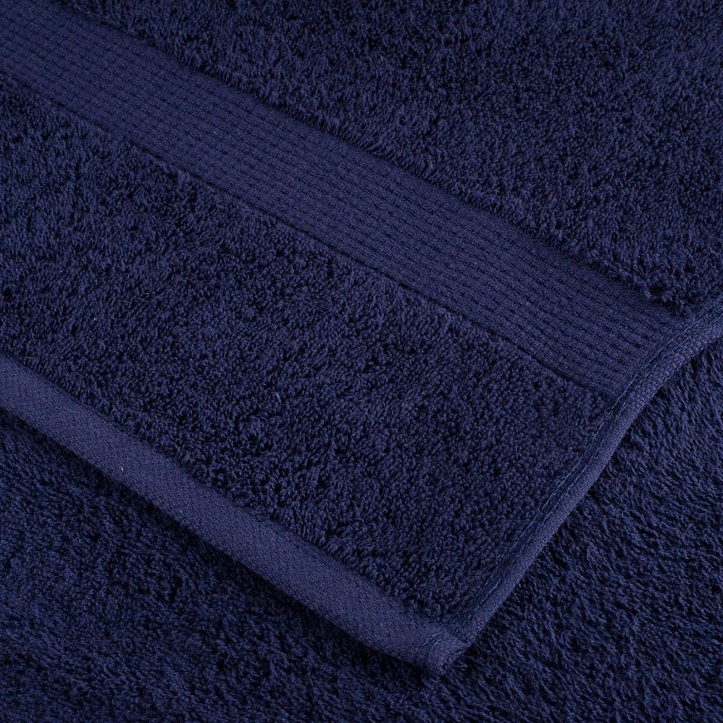 Mangloder SOLUND Handtuch Set 10 Stk Marineblau 50 x 100 cm, 600 g/m², 100% Baumwolle, Frottee, saugstark, schnelltrocknend für Bad, Sauna, Strand und Fitnessstudio