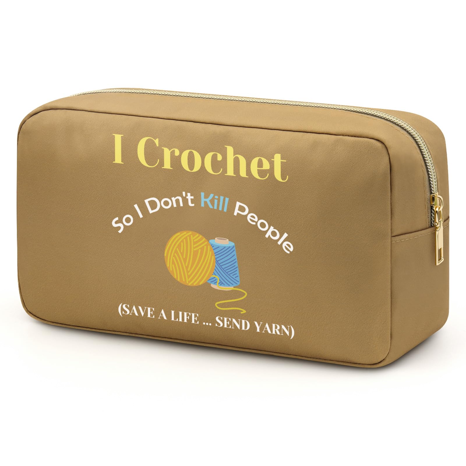 Crochet Gift for Crochet Lovers Makeup Bag Funny Crocheting Gifts Knitting Lovers Crocheter Cosmetic Pouch Crochet Knitting Gifts for Women Knitting Gift for Grandma Auntie Mom Mothers Day