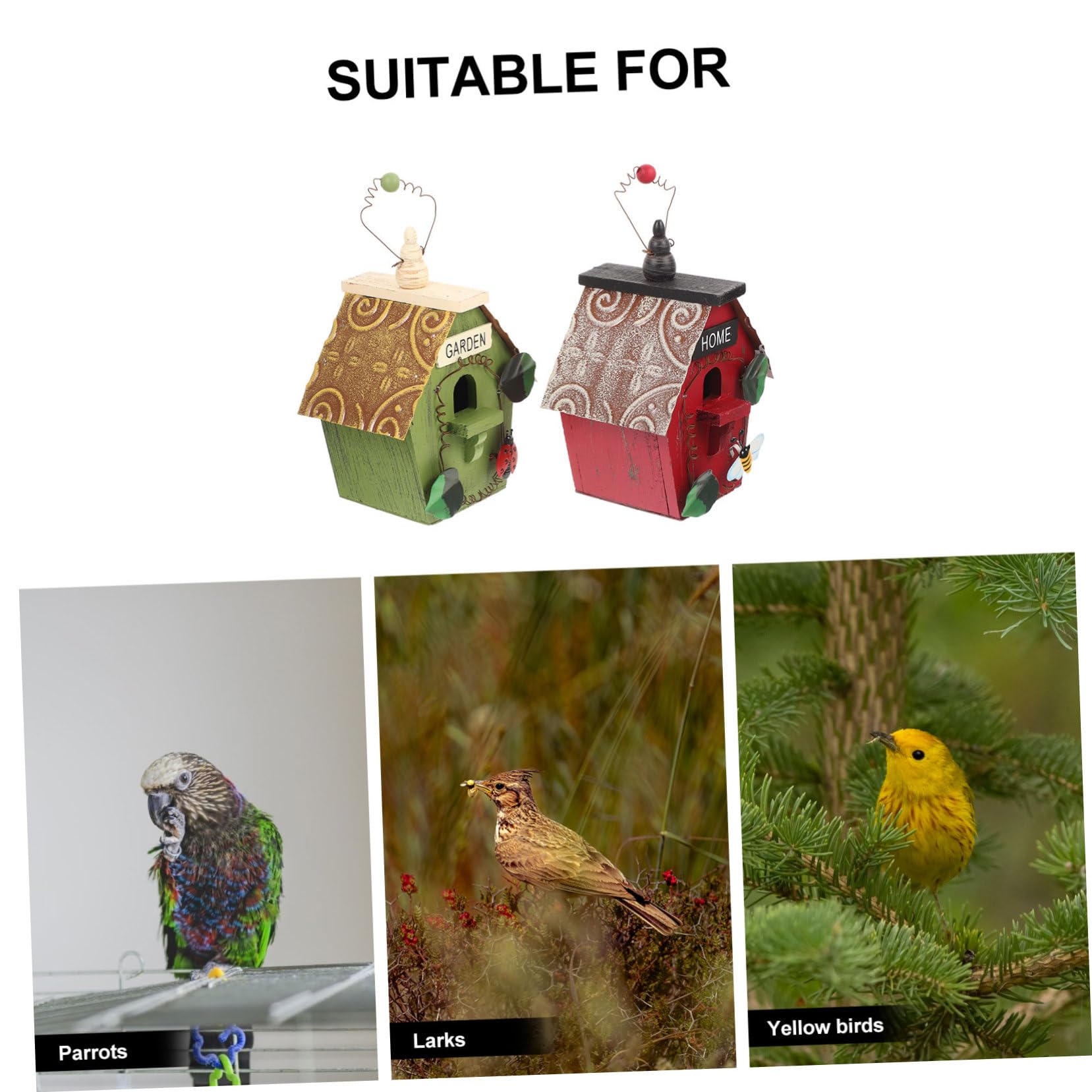Vogelnest 2 Stück Hausform mit Seil für Gartenvögel