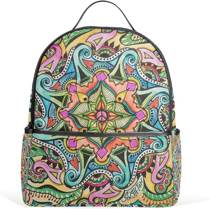 Backpack Hippie Love Mens Laptop Backpacks Shoulder Hiking Daypack