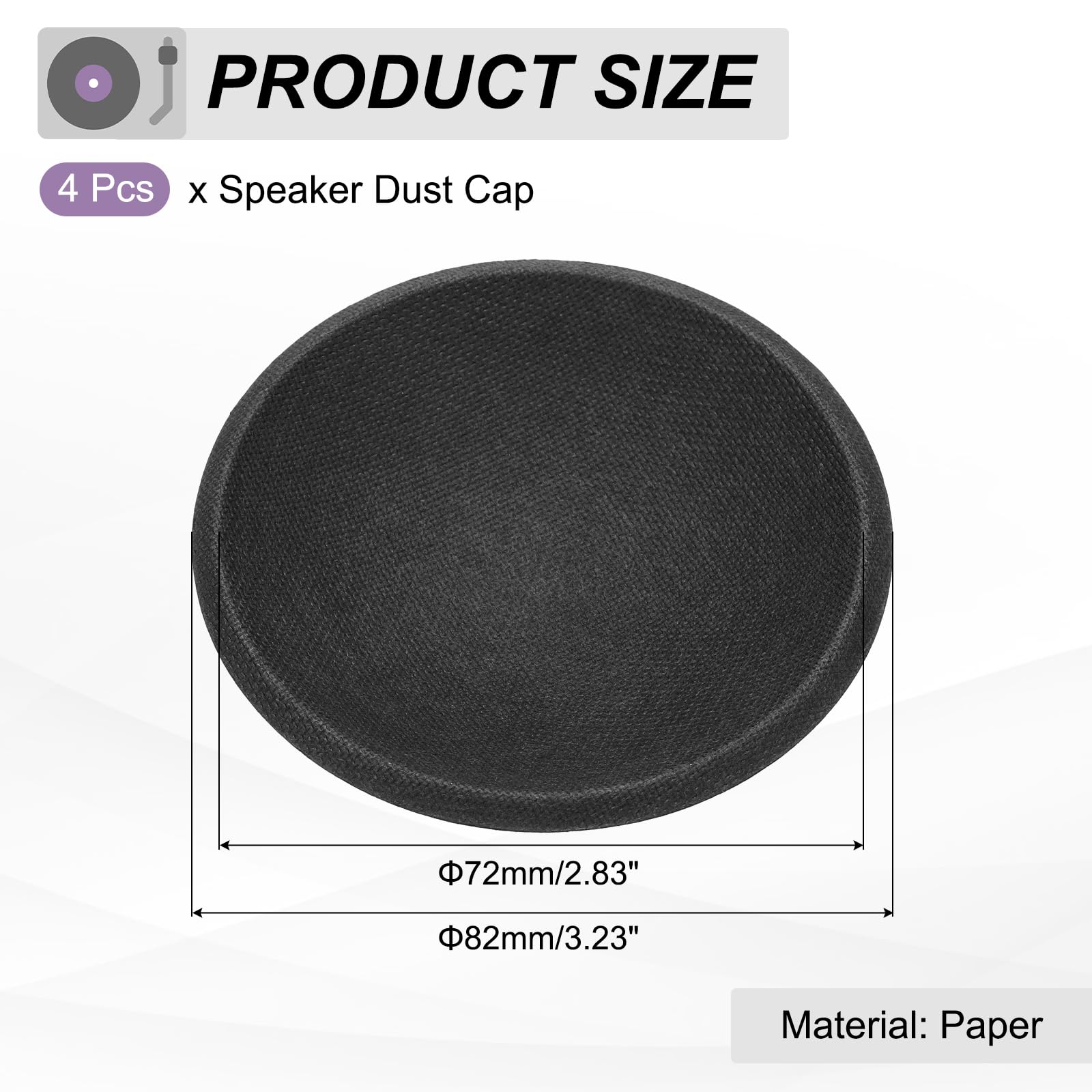 Sourcing Map Lot De 4 Bouchons Anti-Poussière Pour Haut-Parleur – Diamètre 45 Mm, Protection Dôme En Papier Pour Réparation Audio