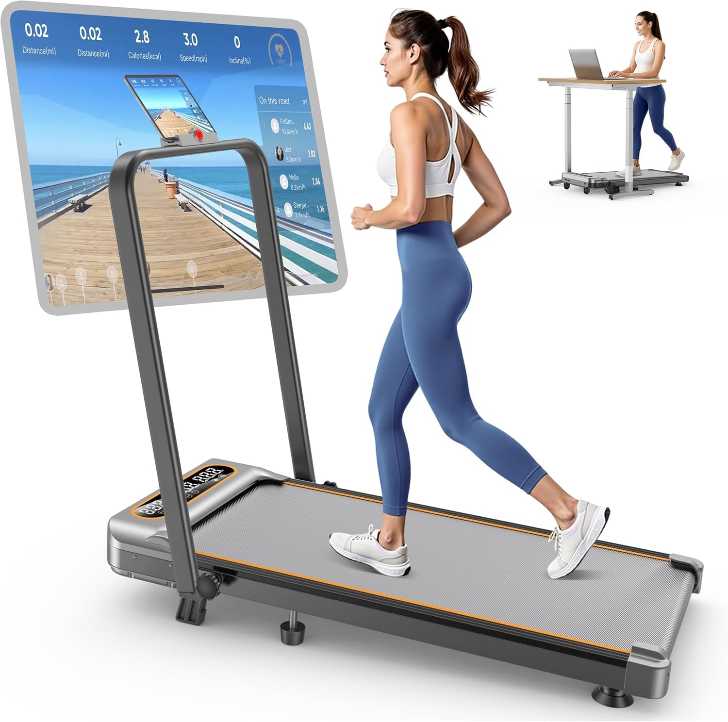 Foldable Treadmill with 12% Incline, Upgrade 3.5HP Low Noise