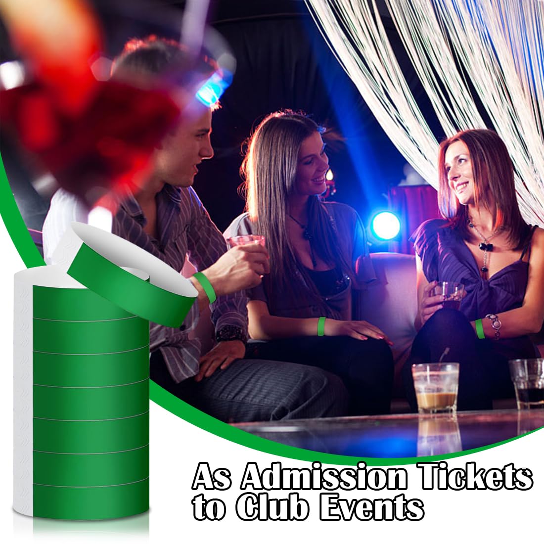 LICQIC 200 Pcs Blue Event Wristbands, Party Wristbands, Waterproof Wristbands Suitable for Event Parties Concerts Water Parks - Image 4