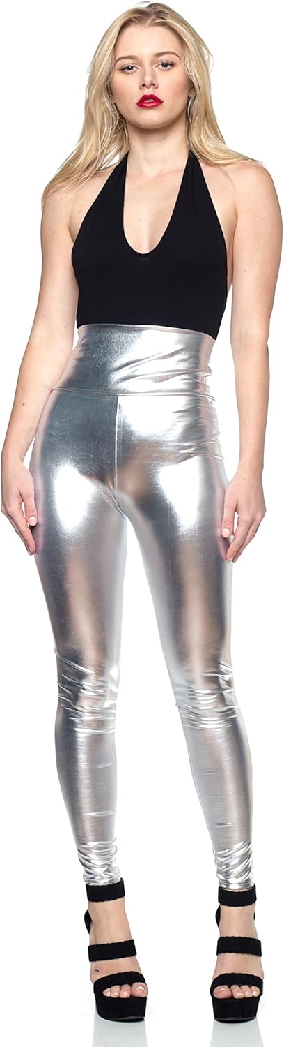 Cemi Ceri Women's Faux Leather Leggings – High Waisted Tummy Control Stretch Pants, Dressy Shiny Slim Fit Jeggings - Image 2