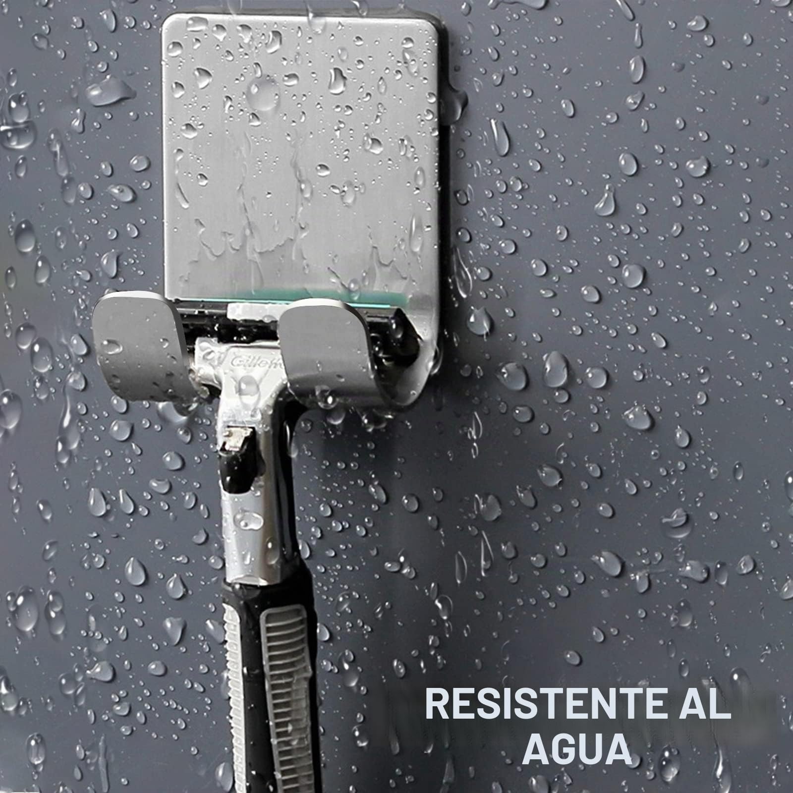 Bolatus 2 unidades de soporte para afeitadora de ducha, gancho autoadhesivo, soporte de afeitado para ducha, acero inoxidable, gancho para toalla, gancho para toallas sin taladrar, ganchos de pared