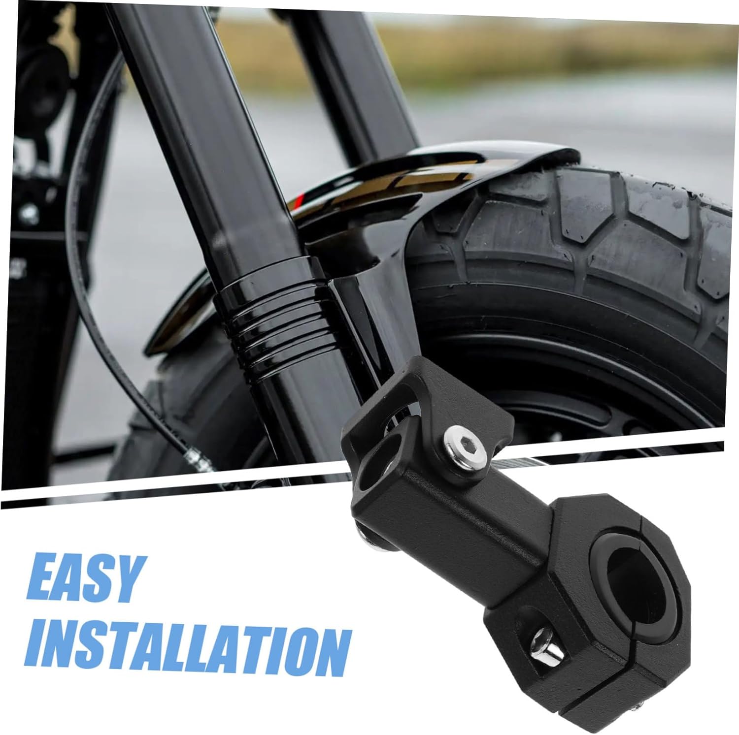 Zerodeko 2pcs Motorcycle Light Brackets Fog Driving Light Clamp for Front Fork Mount and Easy to Install Headlight Holder Accessories Black