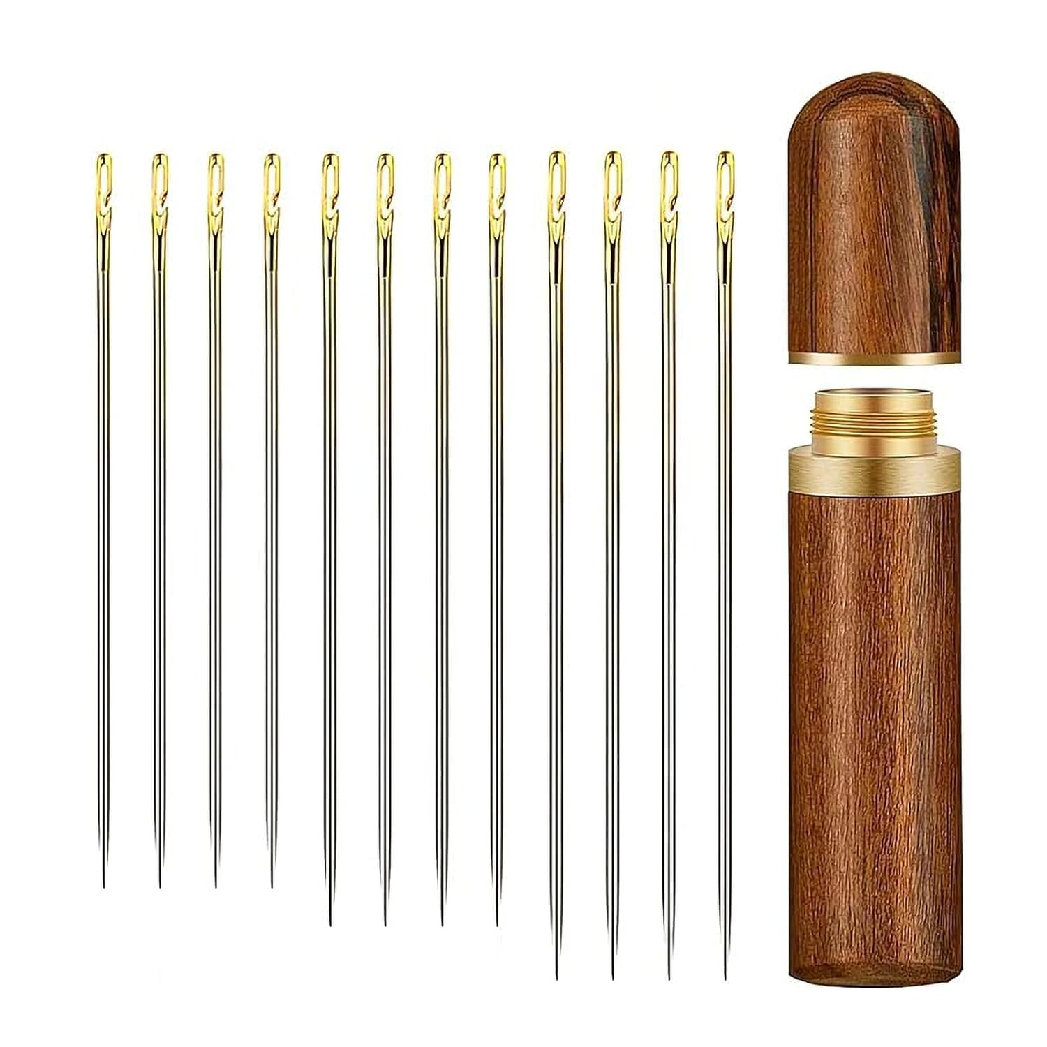 Amishaine 30-Piece Self-Threading Needle Set with Wooden Case – Perfect for DIY Embroidery, Hand Sewing, and Crafting – Includes Assorted Sizes for All Projects-image-43