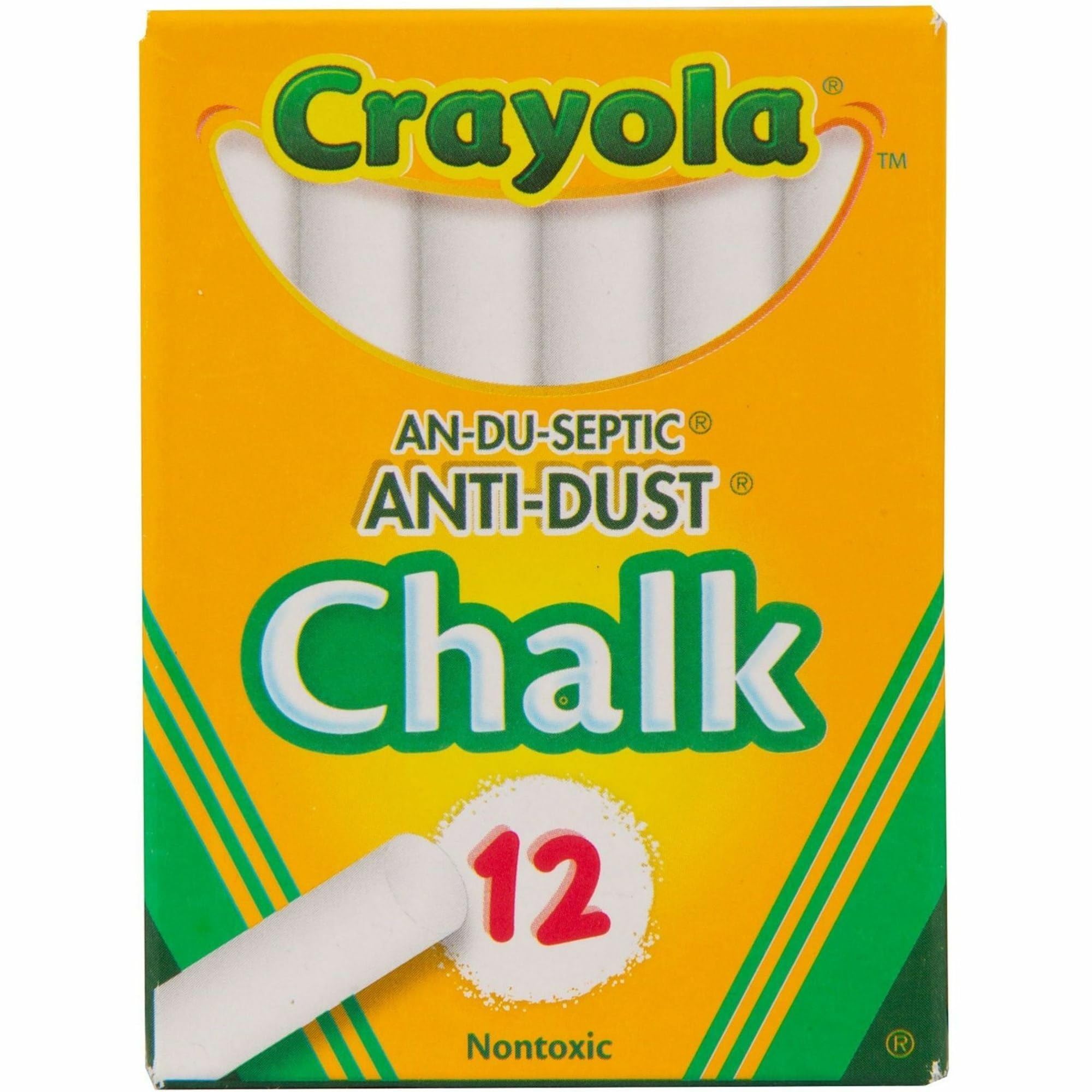 Crayola Anti-Dust Chalk-White 12/Pkg - 50-1402