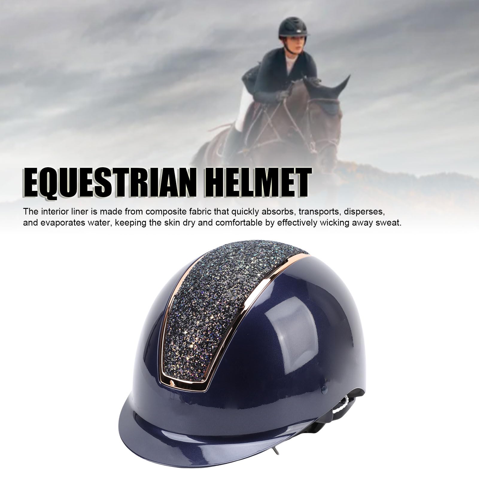 Domary Equestrian Helmet Impact Proof Adjustable for Horse Riding Safety