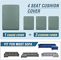 Vista 580 de H.VERSAILTEX 2025 New Sectional Couch Covers 8 Pieces Stretch Sofa Covers for Sectional Sofa Set Separate L Shaped Couch Cover for Both Left/Right
