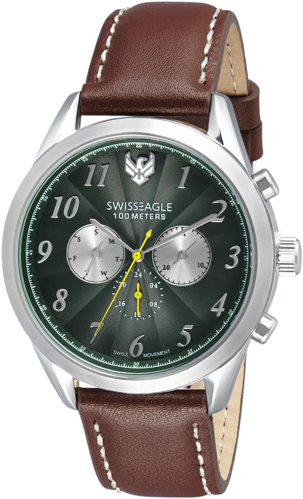 Swiss Eagle Multifunctional Black Dial Men's Watch