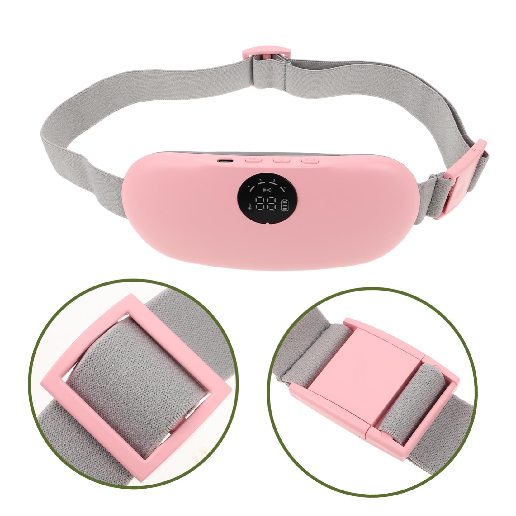 Calentador Portátil Material de Silicona y Abs Masajeador Uterino con Tecnología de Calentamiento Rápido Diseño Ligero y Delgado para Aliviar el Menstrual en Abdomen y Espalda