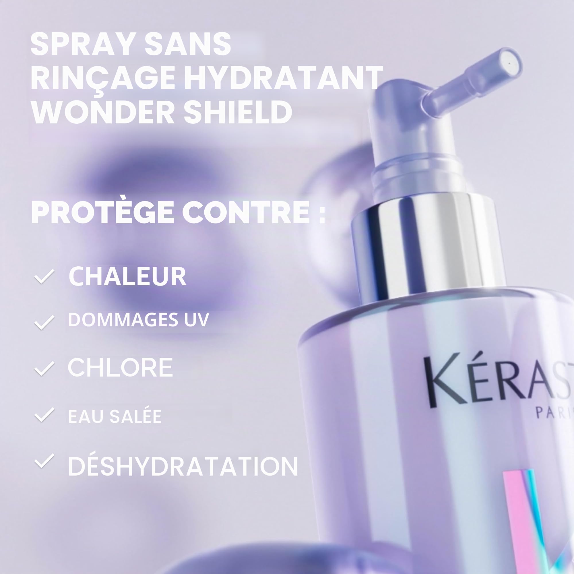 KERASTASE Blond Absolu - Soin Cheveux Leave In Blonde Guard - Bloque 99% des Agresseurs du Blond - Acide Hyaluronique & Vitamines C+E - Vegan - Cheveux Blonds Décolorés ou Méchés - 190 ml