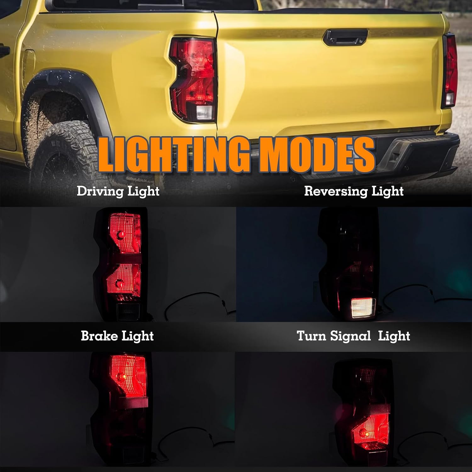 LH Halogen Tail light With Bulb Harness Assembly Compatible with 2023-2024 Chevy Colorado LT/Trail Boss/Work Truck Incandescent Chevrolet Tail Lamp Left Driver Side 85651742 GM2800325