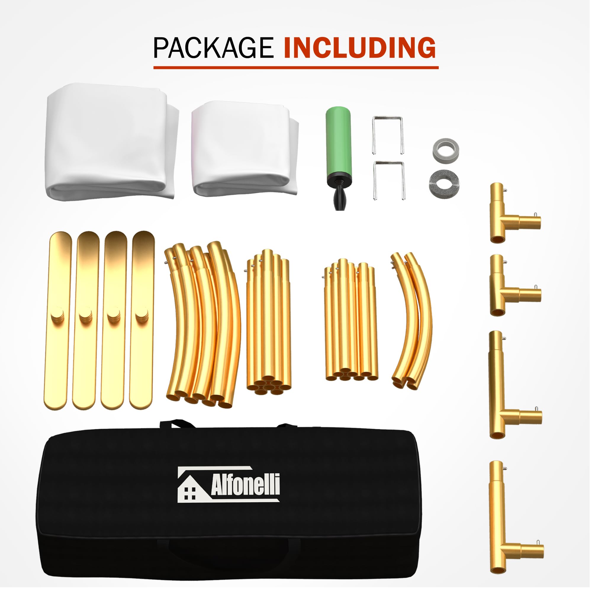 Alfonelli Arch Backdrop Stand Set of 2 with Cover Gold Wedding Arch Stand Balloon Arched Frame for Birthday Party Baby Shower Graduation Ceremony Decoration Arcos para decoracion de Fiestas - White