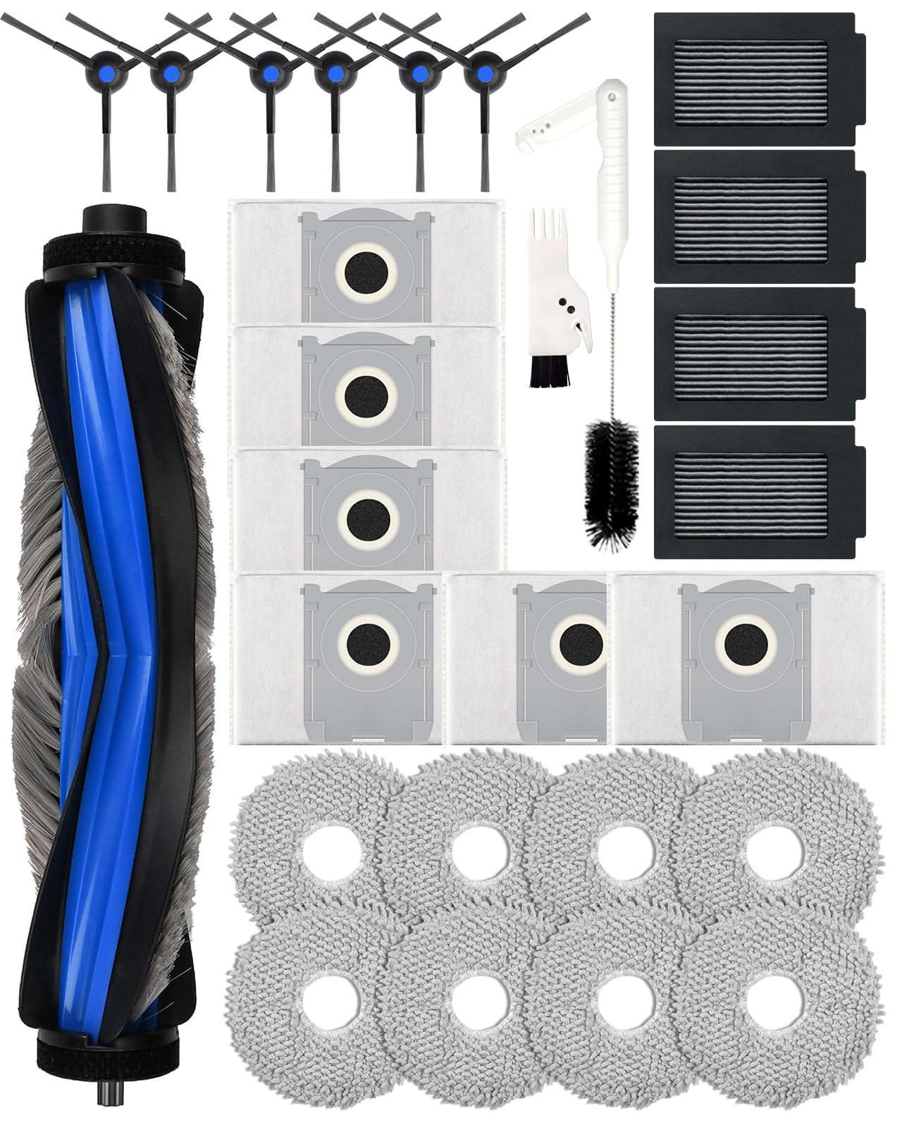 T50 Max Accessori per Ecovacs Deebot T50 Max Pro Omni/T50 Max Omni/T50 Max Pro Omni Gen2 (non per Ecovacs T50 Pro),ricambio: 8 panni per la pulizia, 6 sacchetti polvere,6 spazzole laterali-Yivy 27