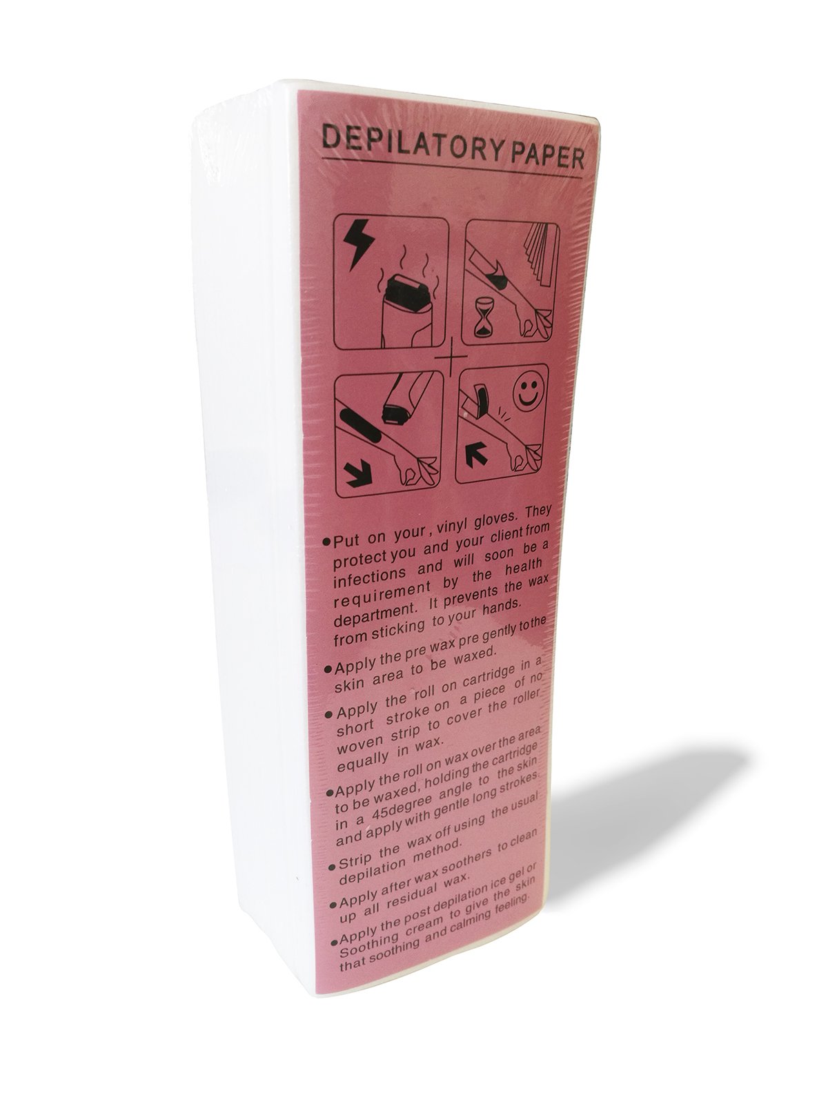 Kit de Depilación Profesional, 1 Calentador de Cera Tibia Roll-on(Modelo Doble), 2 Cartuchos de Cera(100ml/ud), 1 Paquete de Bandas Depilatorias(100uds)