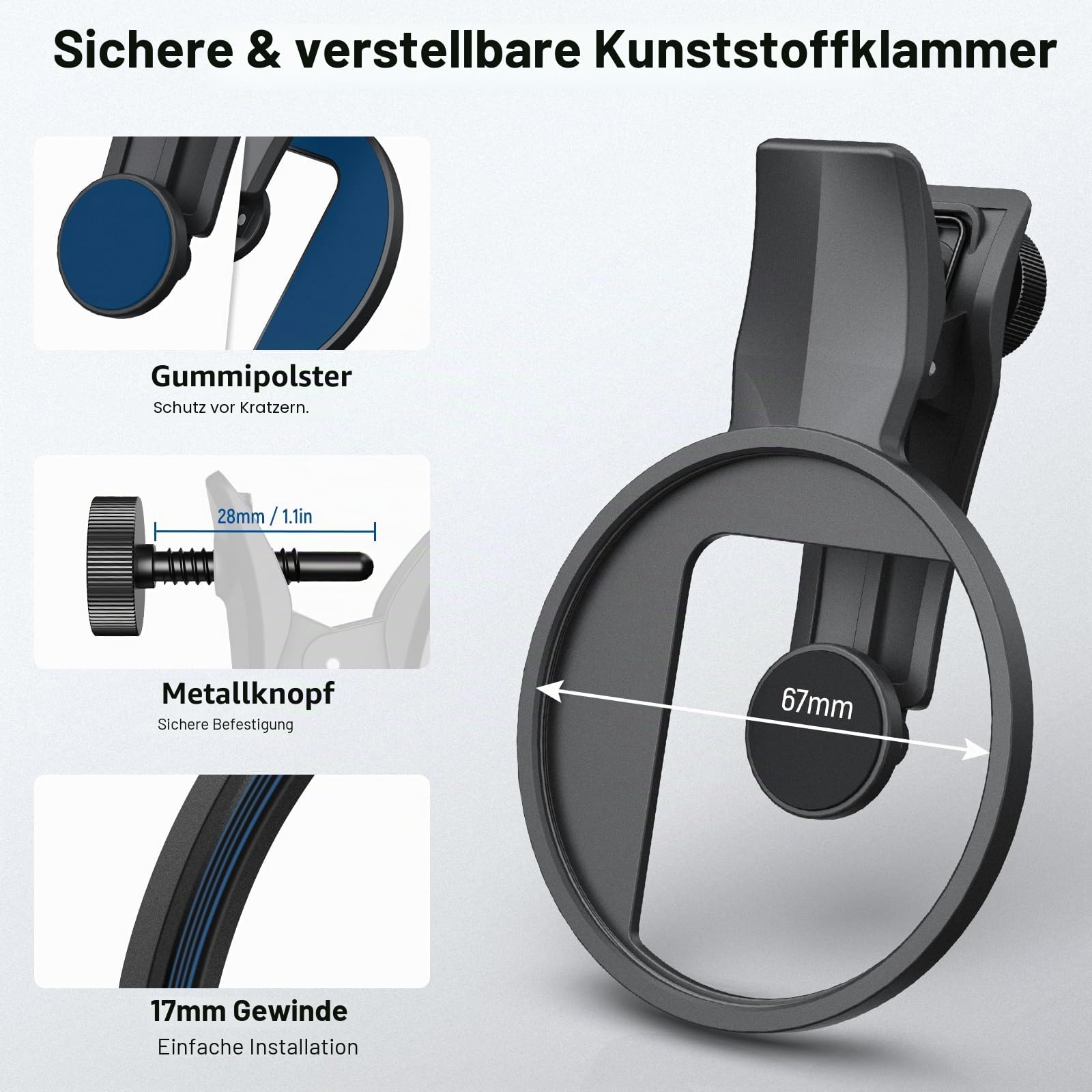 NEEWER 67 mm Clip On CPL Filter, zirkularer Polarisationsfilter für Smartphone Kameras, Fotografie Zubehörset, kompatibel mit iPhone 17, 16, 15 Pro Max Plus, 16e, 14, 13 mini, FL-B23