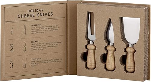 Miniatura 2 de Santa Barbara Design Studio Set de regalo Kitchen Essentials Holiday Collection Caja de regalo de cartón kraft, 3 piezas, cuchillos de queso