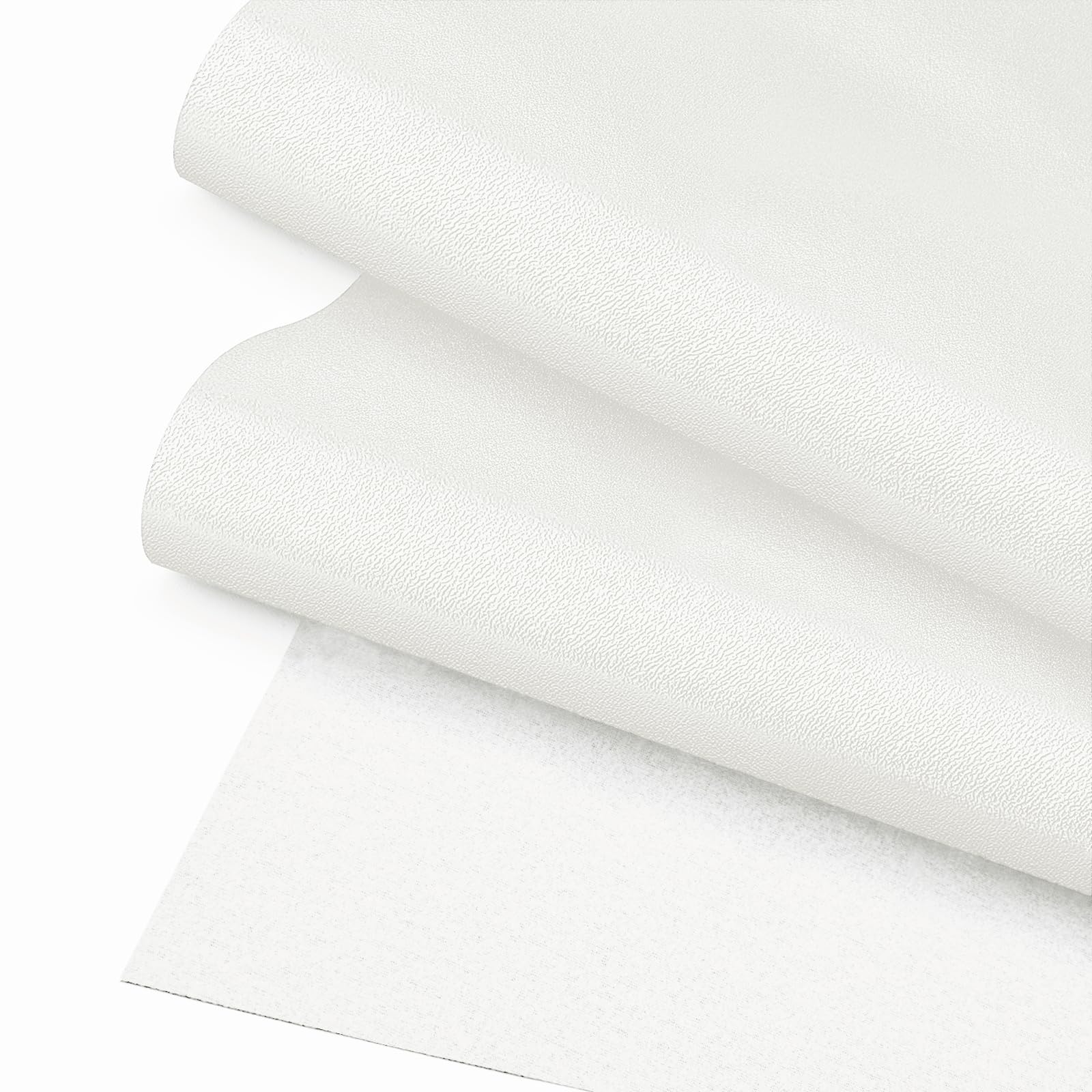 JERLITU Faux Leather Fabric Sold by the Metre White Imitation Leather