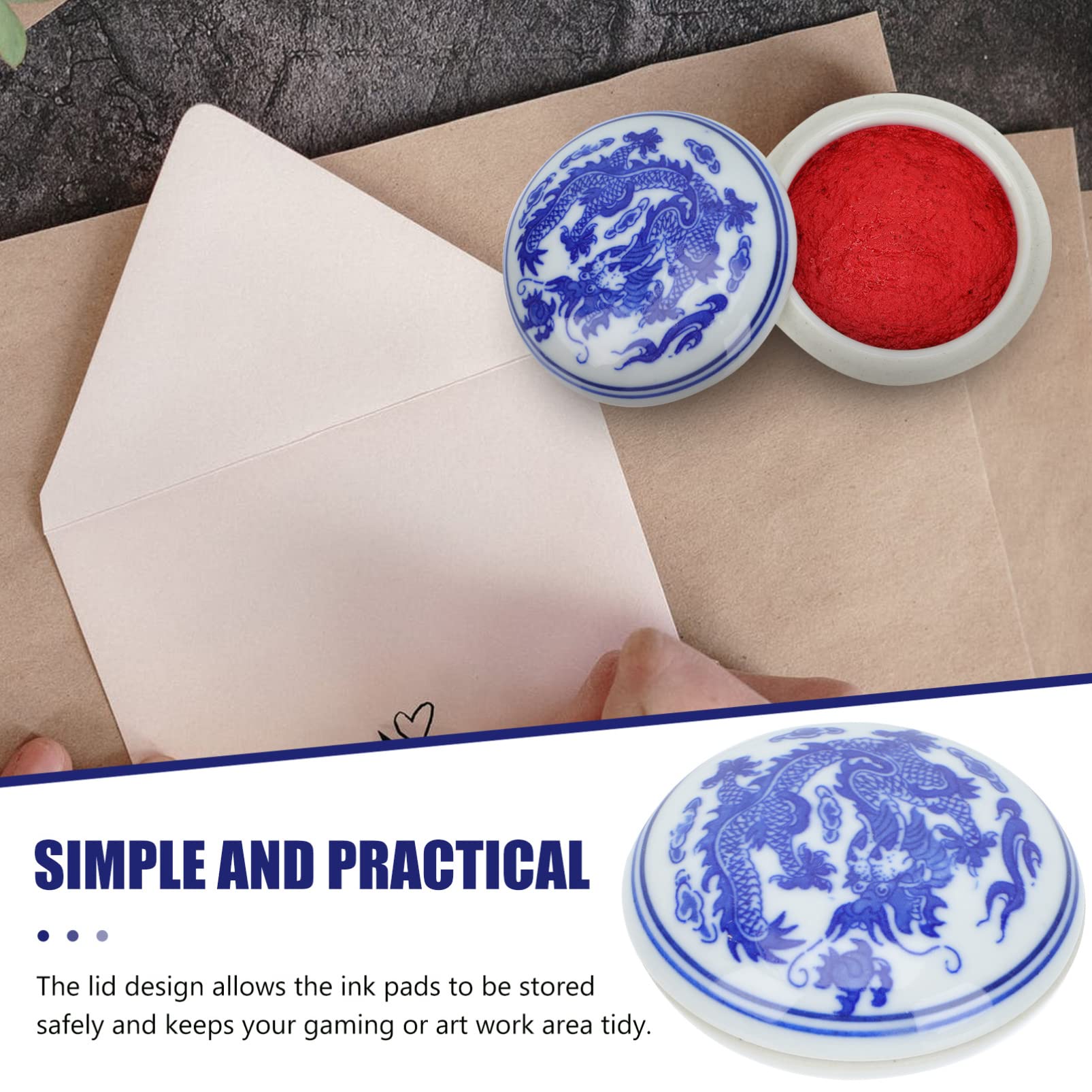 Cabilock 3 Pz Inchiostro per Il Taglio del Sigillo di Calligrafia Pasta di Inchiostro Rosso Cinese Timbri a Inchiostro per Album Ceramica Impronta Digitale Contenitore del Liquame Ufficio