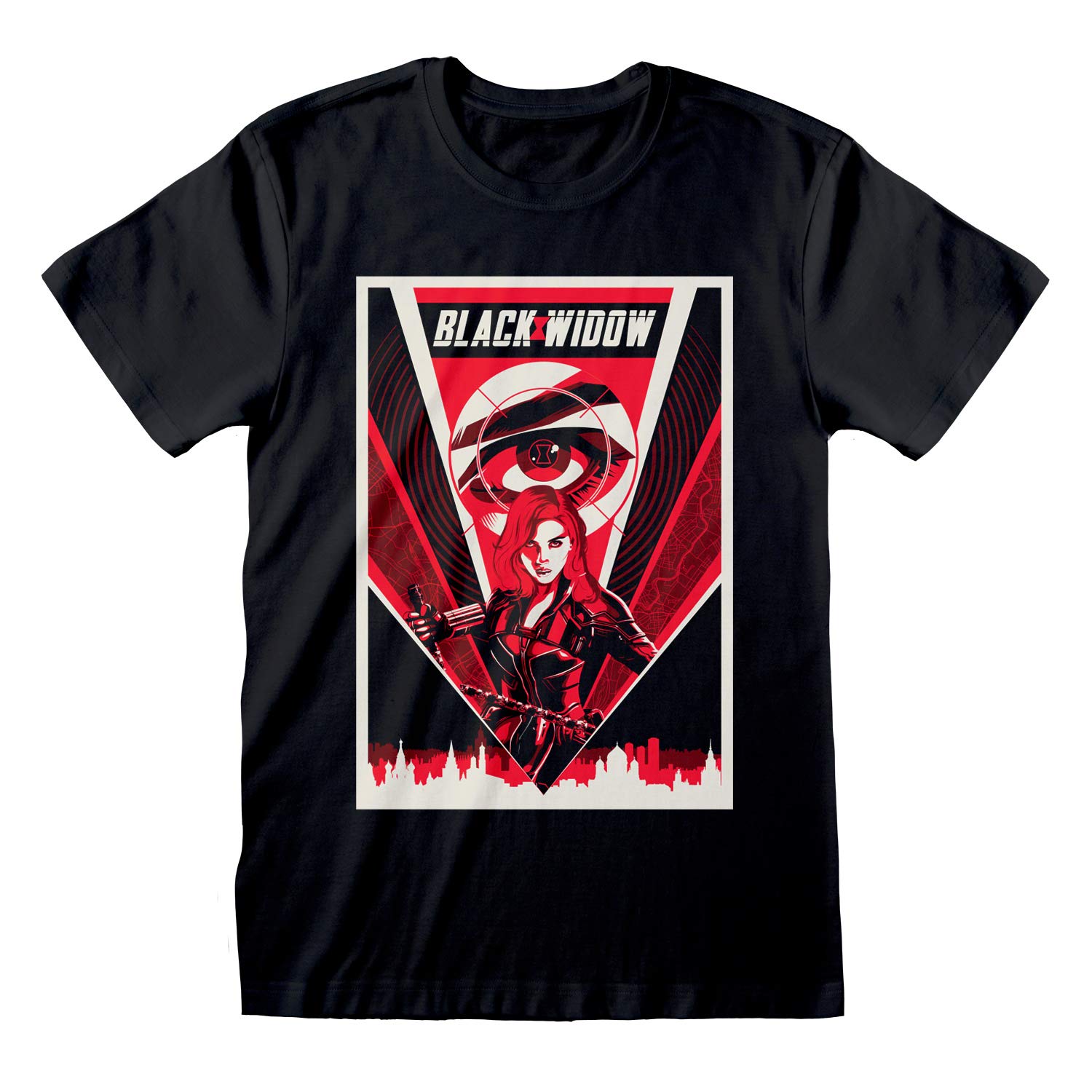 PopgearMarvel Black Widow Movie Poster Women's Boyfriend Fit T-Shirt | Official Merchandise | S-XXL, Avengers Character Baggy Loose Oversized Top, Birthday Gift Idea For Ladies, For Home or Gym