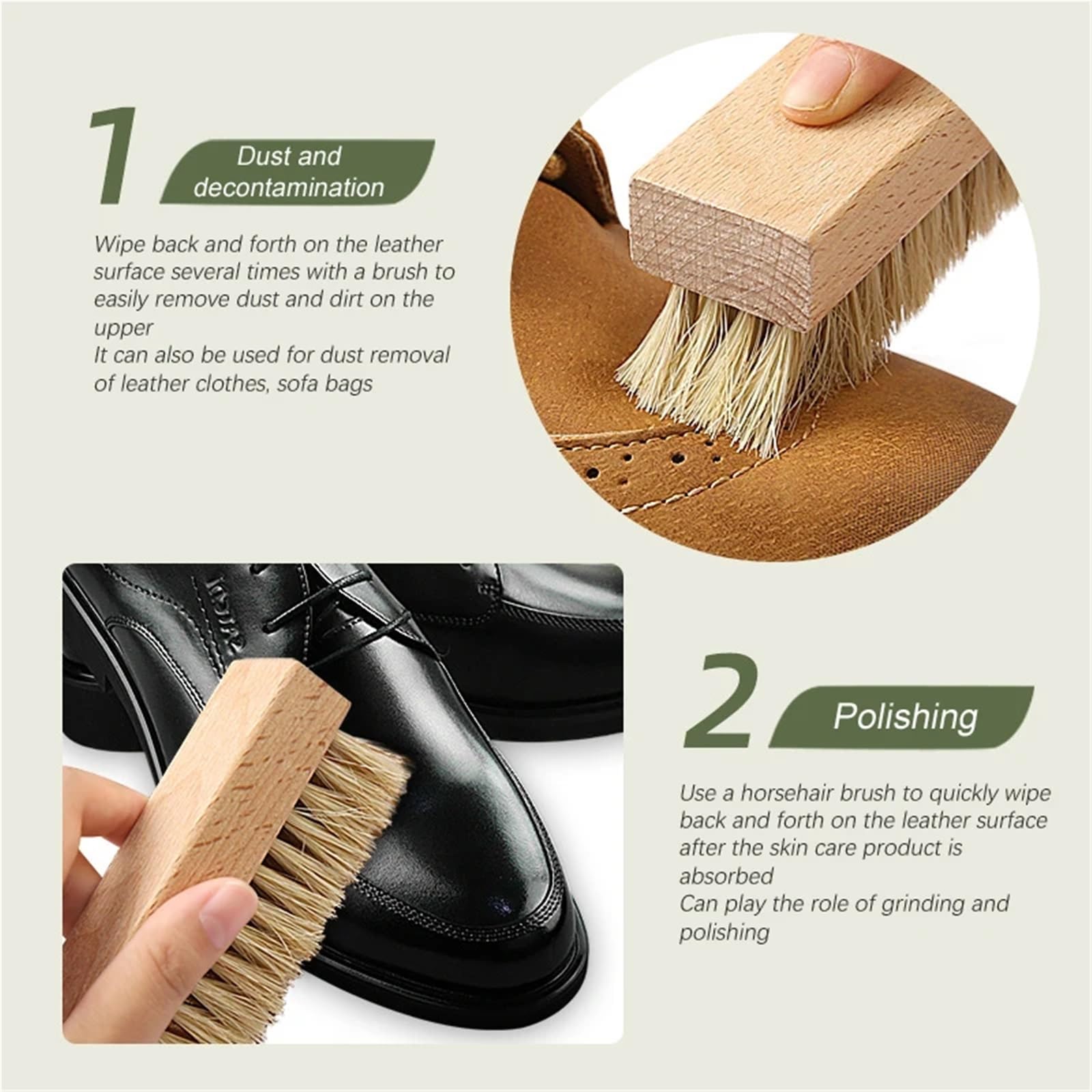 Borsten Schuhbürste for Hausschuhe Sneaker Bürste Schuhe Reinigungsbürsten Boot Pinsel Reiniger Holz Griff Schuhbürste Schuhbürste(Color 4)