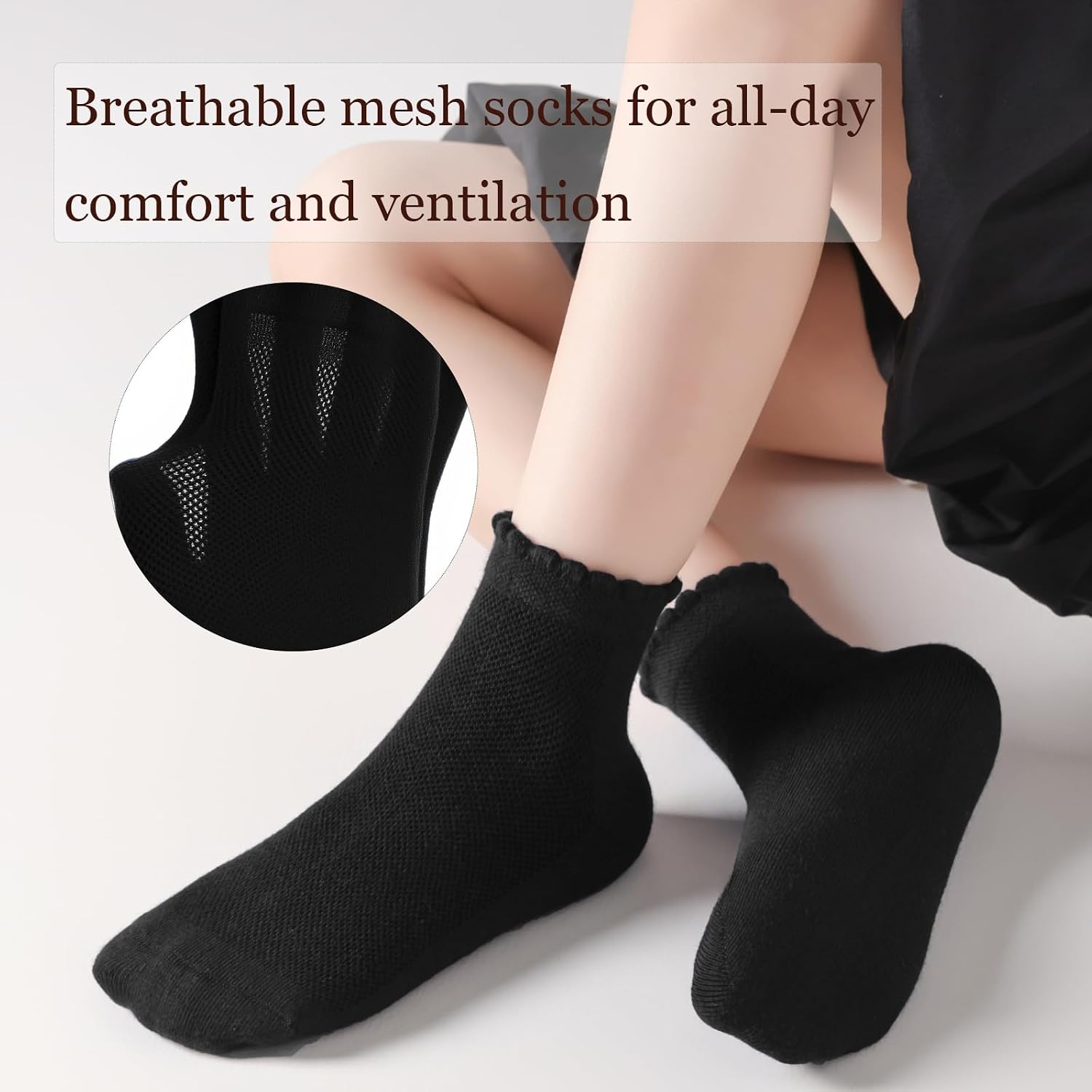 Girls White Ruffle Socks Seamless Cotton School Uniform Ankle Socks