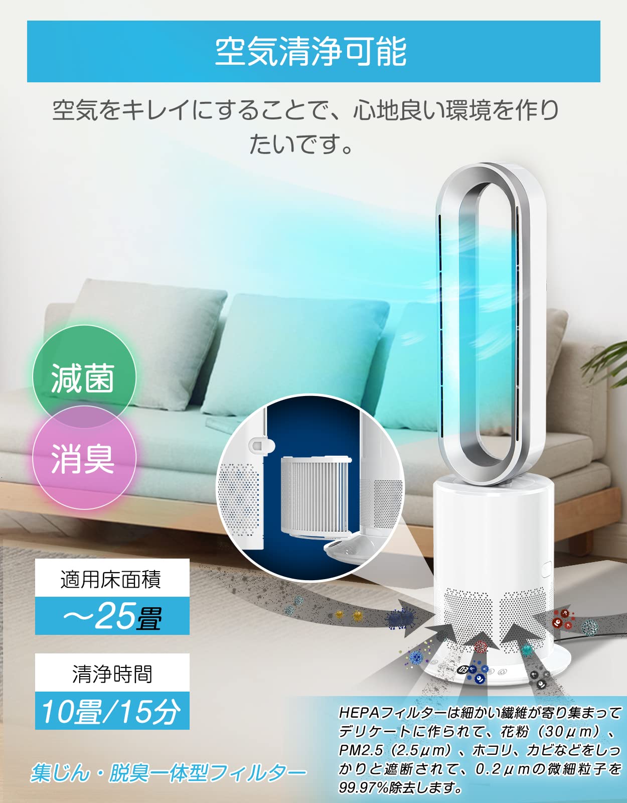 Amazon.co.jp: ALILIY HEPAフィルター 空気清浄ファンヒーター専用