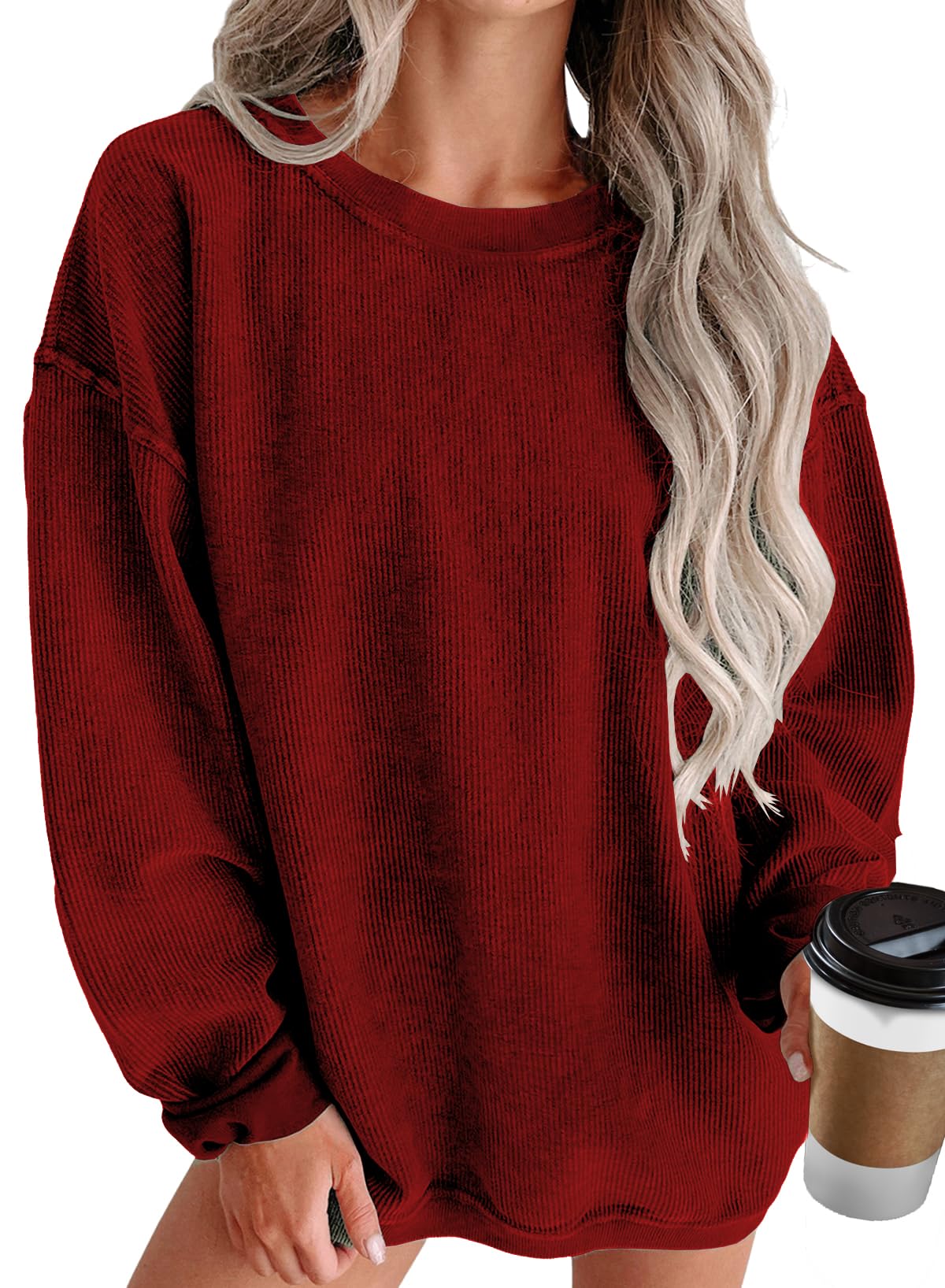 Plus Size Crew Neck Sweatshirt for Women Casual Long Sleeve Sweatshirts Pullover Hoddies Tops XL-5XL-image-29