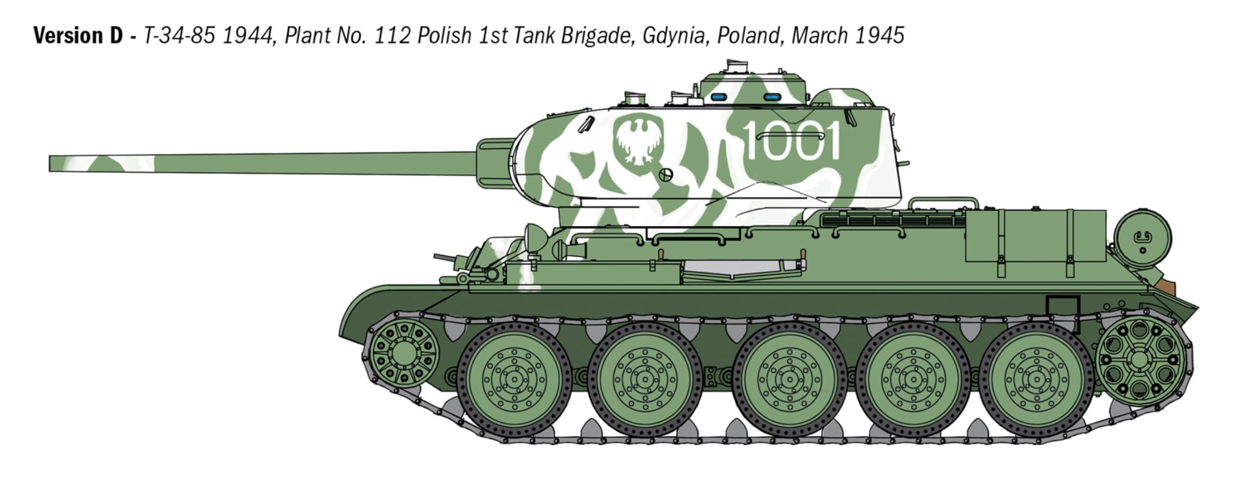 Italeri 6758 T34/85 Zavod 112, w skali 1:35, plastikowy model/model z tworzywa sztucznego do montażu