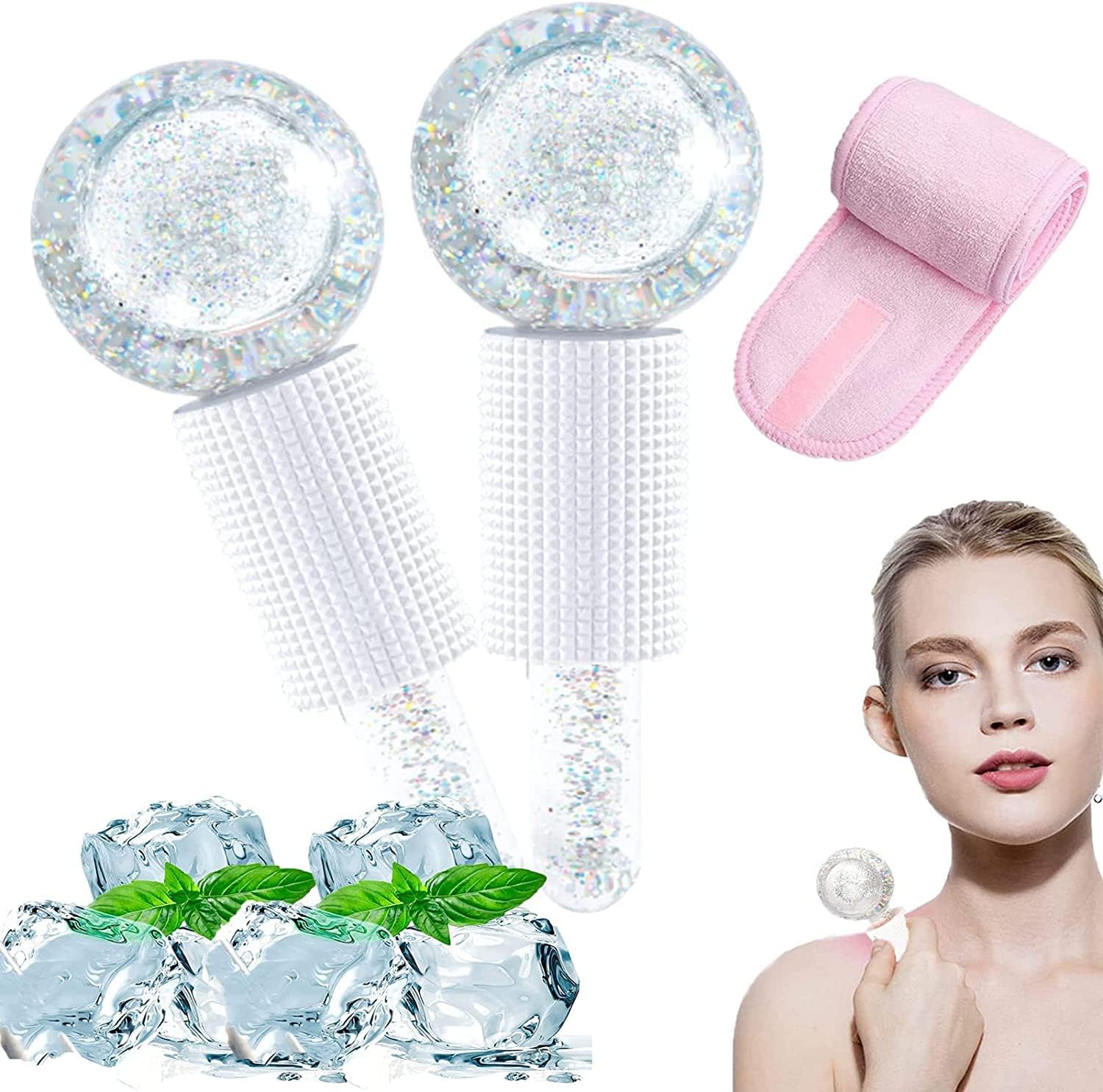 Anyangjia Ice Globes for Face,2Pcs Facial Ice Globes Face