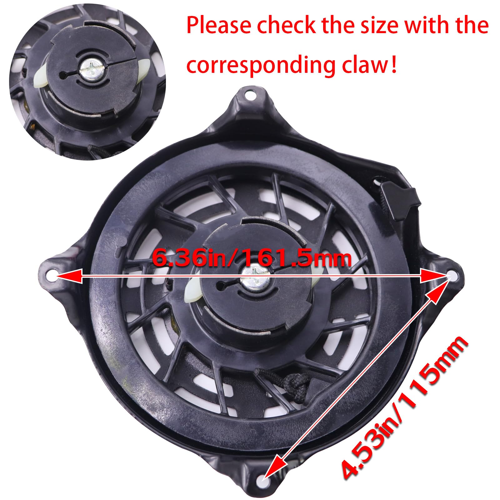 TKCBCD 497680 Recoil Starter Assembly for 497680 498144 Pull Start Assembly for Lawnboy MTD Snapper Lawnmower Replace Oregon 31-068 Rotary 12368 with Cord