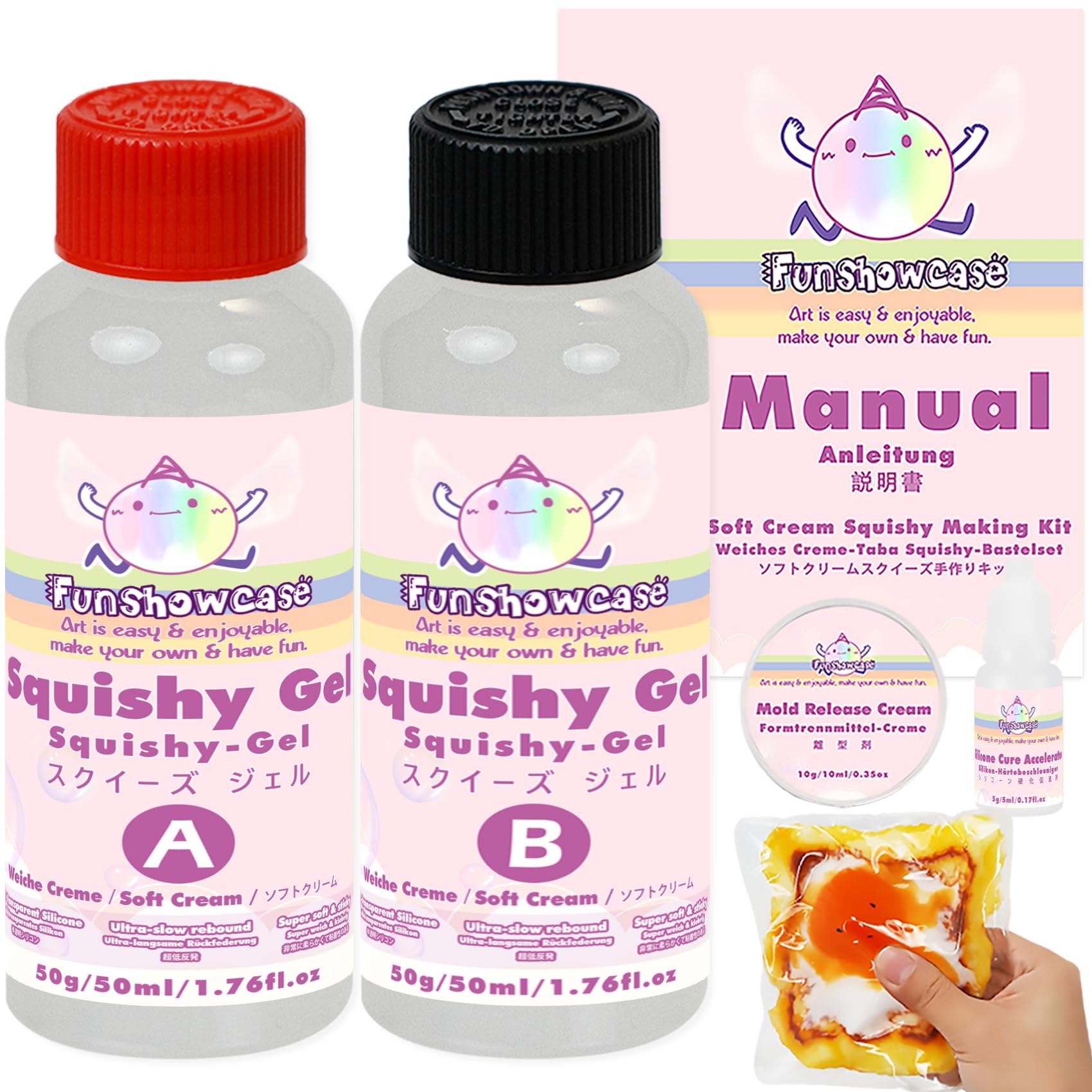 Taba Squishy Making Kit Ultra Slow Rising Soft Cream Gel Flex Rubber Liquid Silicone 3.5oz Pack