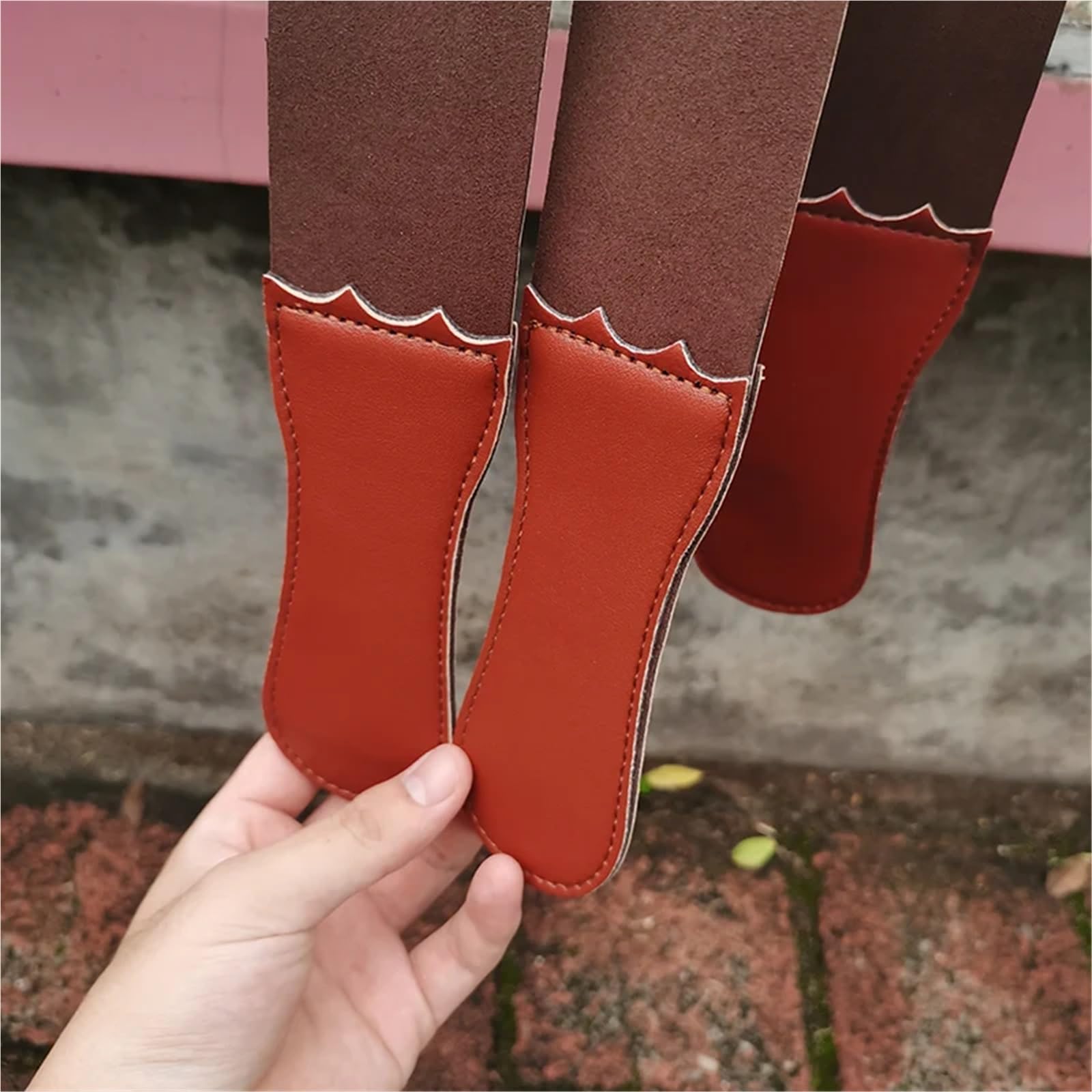 Cinghia abrasiva in pelle Affilacoltelli in pelle, cinghia da barbiere, cintura dritta, coltello pieghevole, affilacoltelli, for affilatura(Color 1-2pcs)