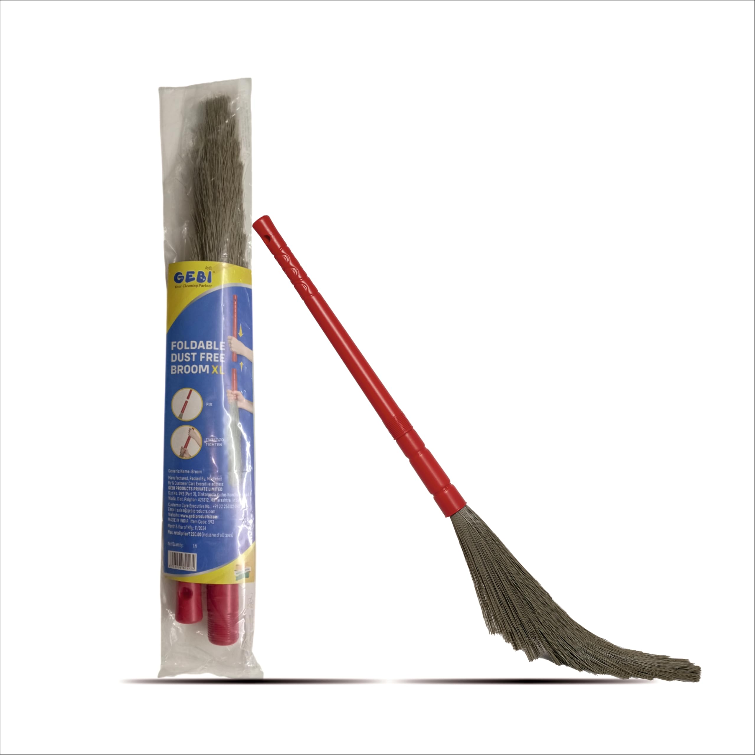 Gebi Foldable Dust Free Broom (Red) -1 pc-picture-10