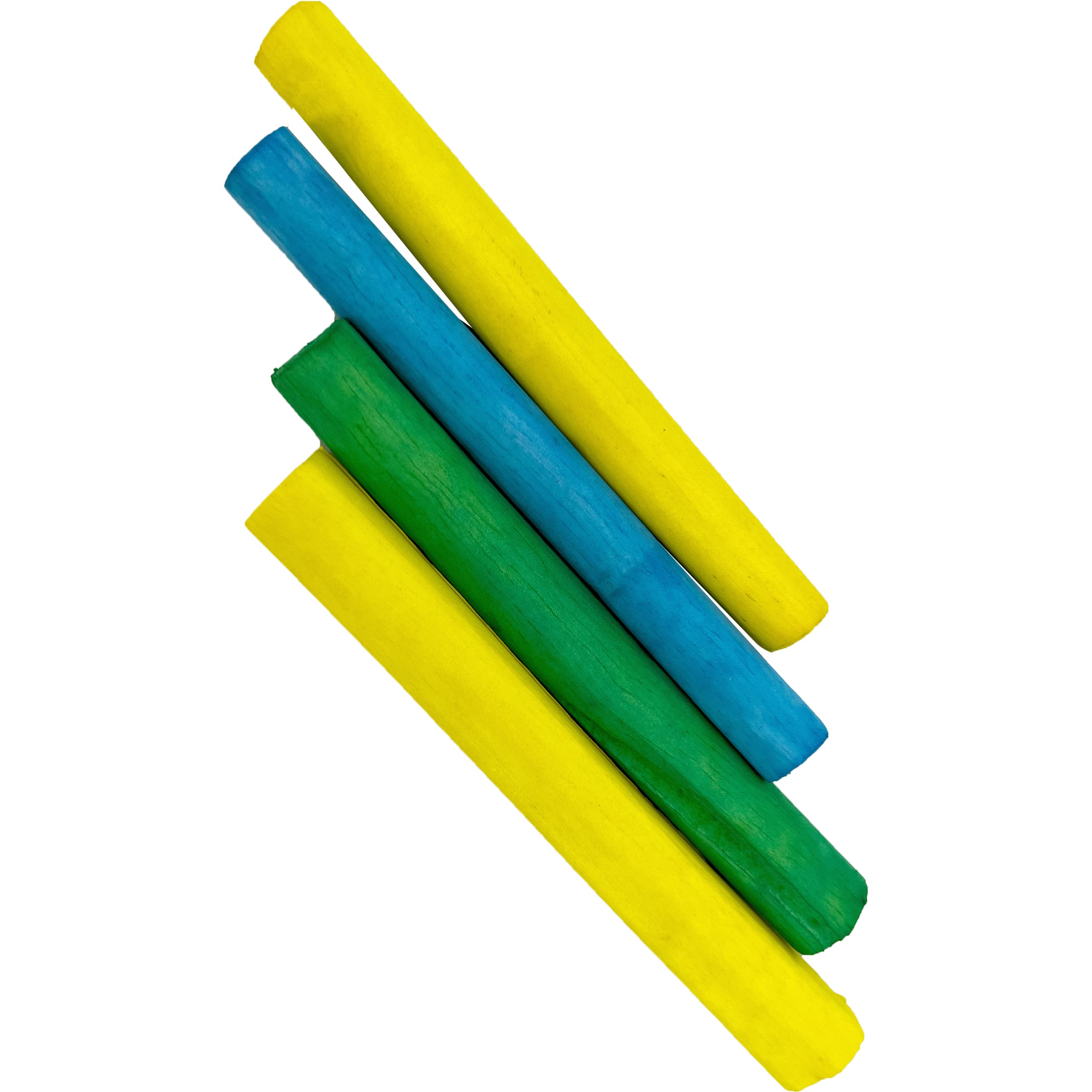 5515 Skinny Rainbow Sola Logs Pk4 Mandarin Bird Toys by M&M - Air Dried, Lightweight, All Natural, Pet Safe, Foraging Foot Toys, Easy for Beaks and Feet, Great for Birds
