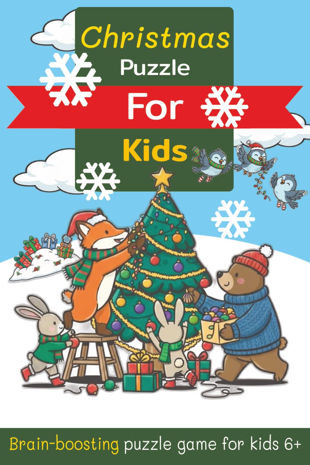 Christmas Puzzle For Kids: Puzzle Book with Mazes, wordsearch, crosswords Games and More | Holiday Activities for Kids 6 and Up