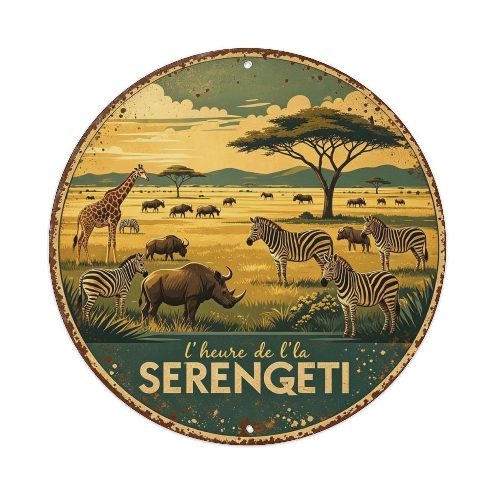 Serengeti Metal Tin Sign Plaque