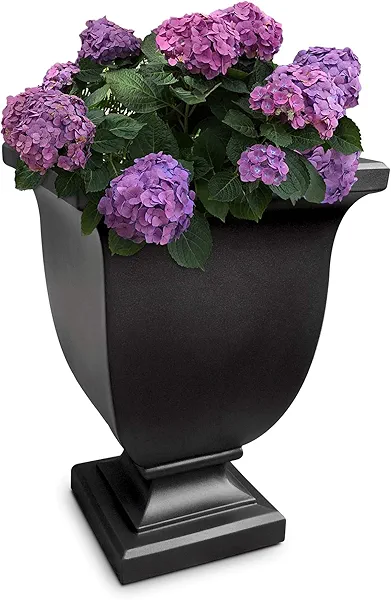 Mayne Augusta 26-Inch Tall Planter – Self-Watering, Weather-Resistant Planter for Flowers – Durable Indoor/Outdoor Design for Patio, Porch, or Entryway