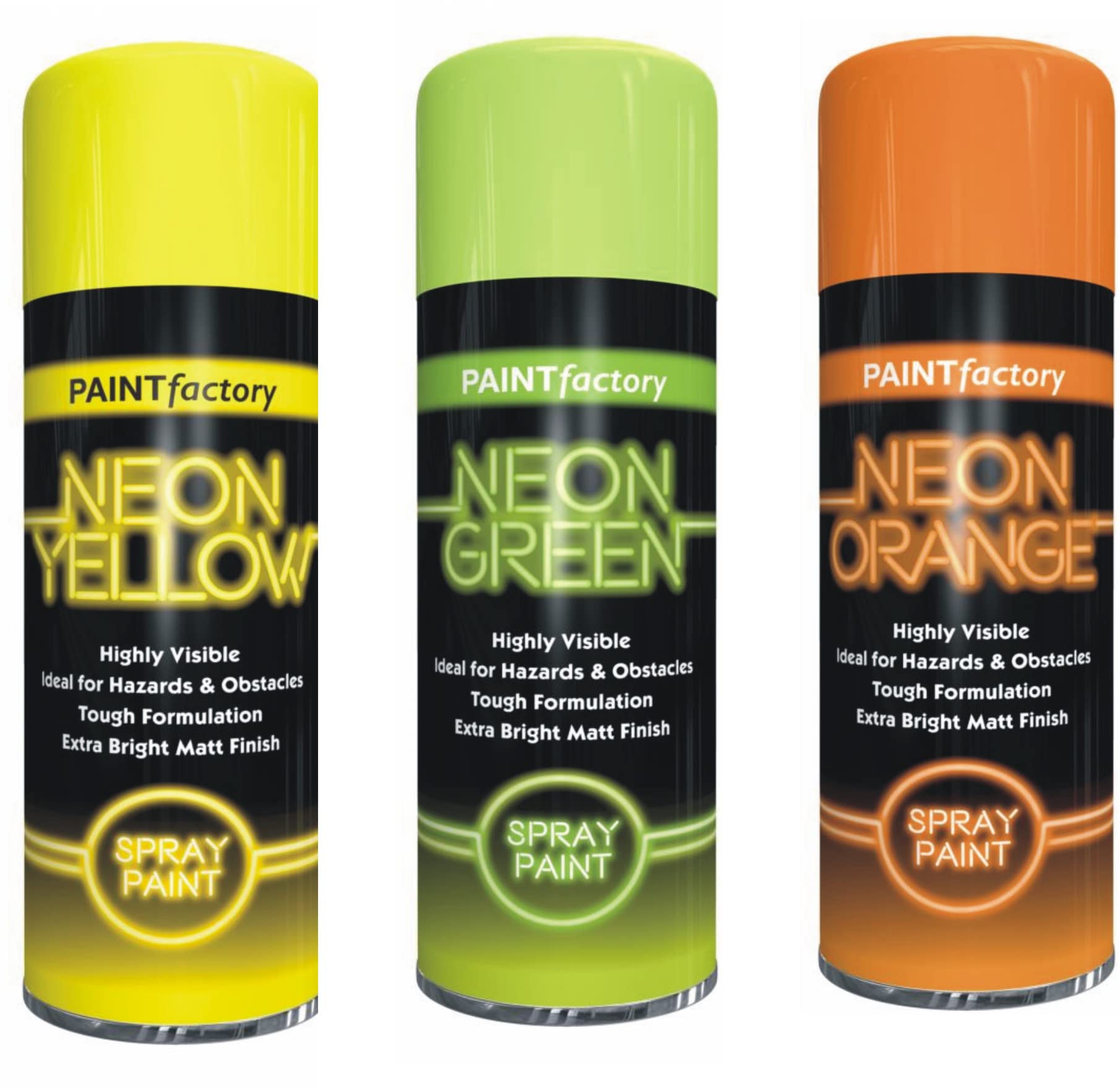 Hitlineuk Orange Neon Paint Spray 3 Cans Of Fluorescent Neon Spray Can Paint 400 Ml Graffiti Extra Bright Yellow Green